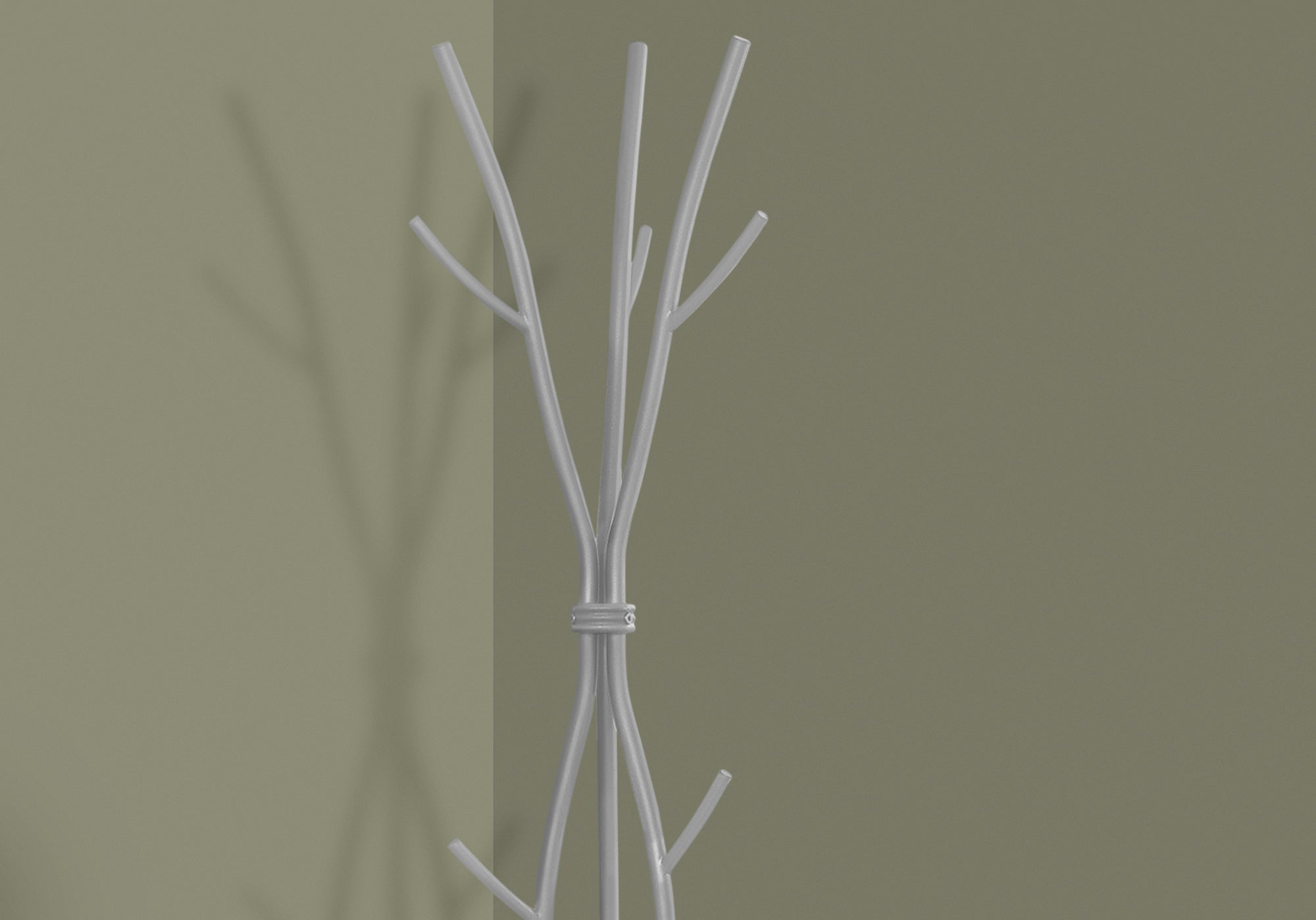 Coat Rack - 74H / Hammered Silver Metal