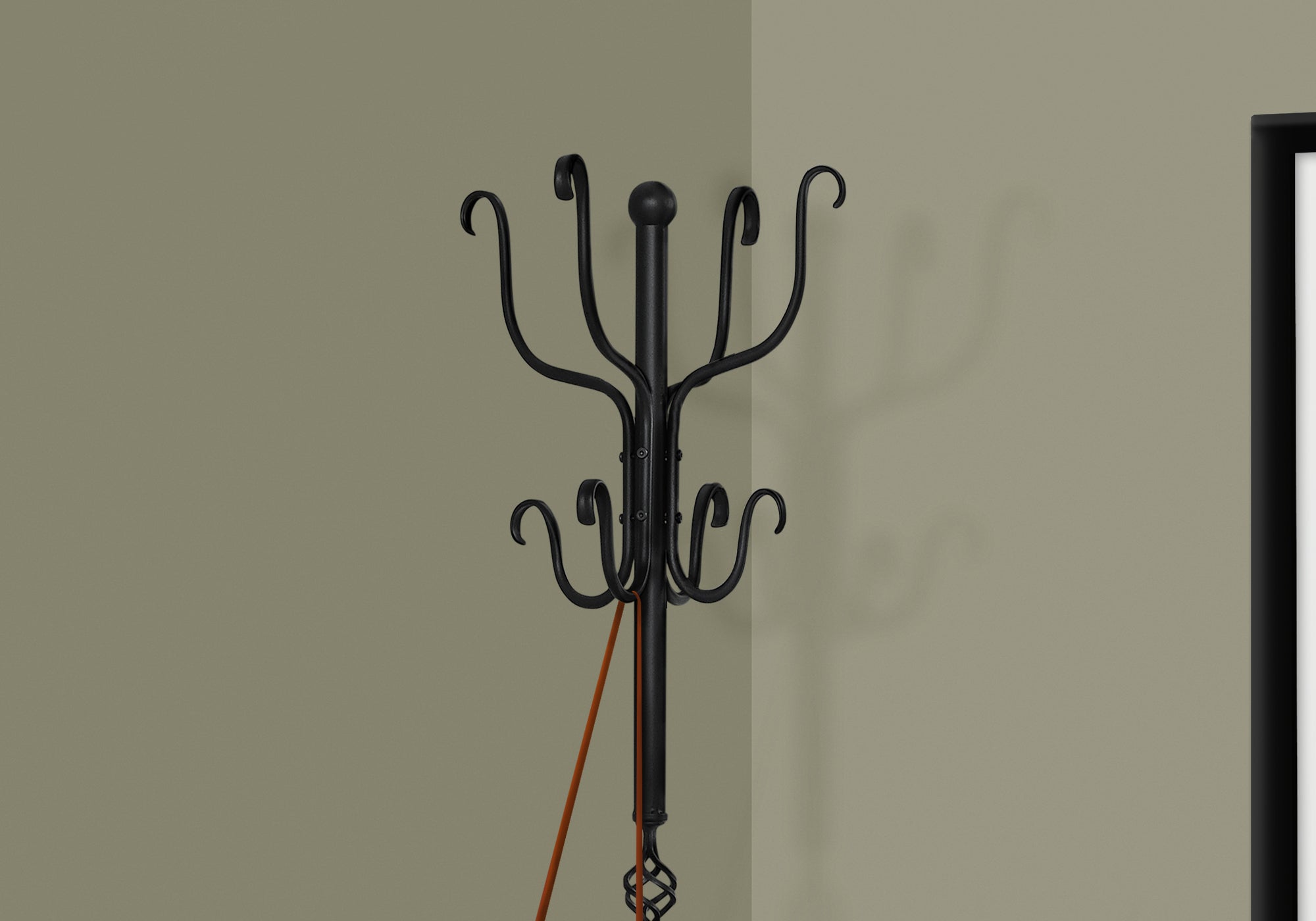 Coat Rack - 74H / Traditional Hammered Black Metal