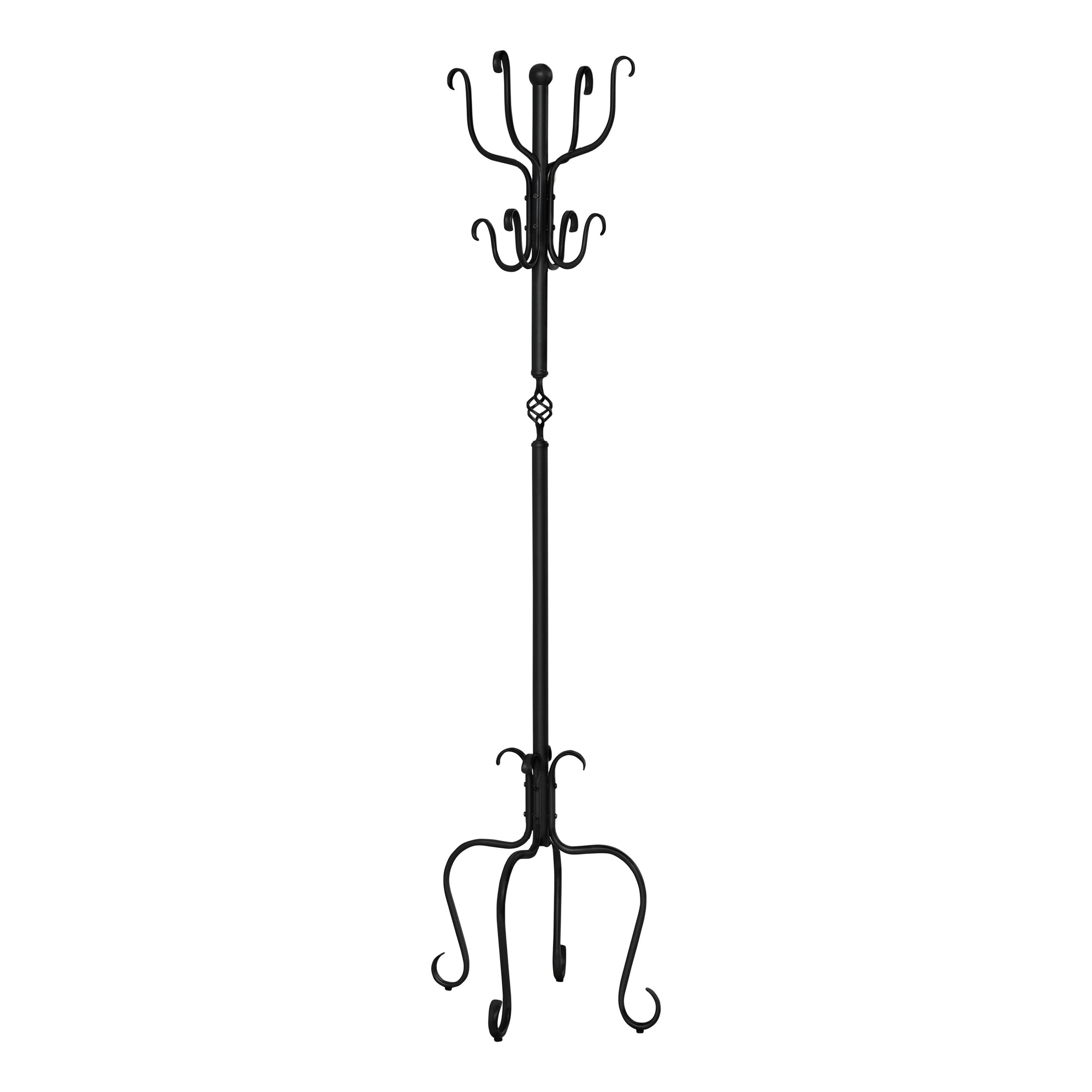 Coat Rack - 74H / Traditional Hammered Black Metal
