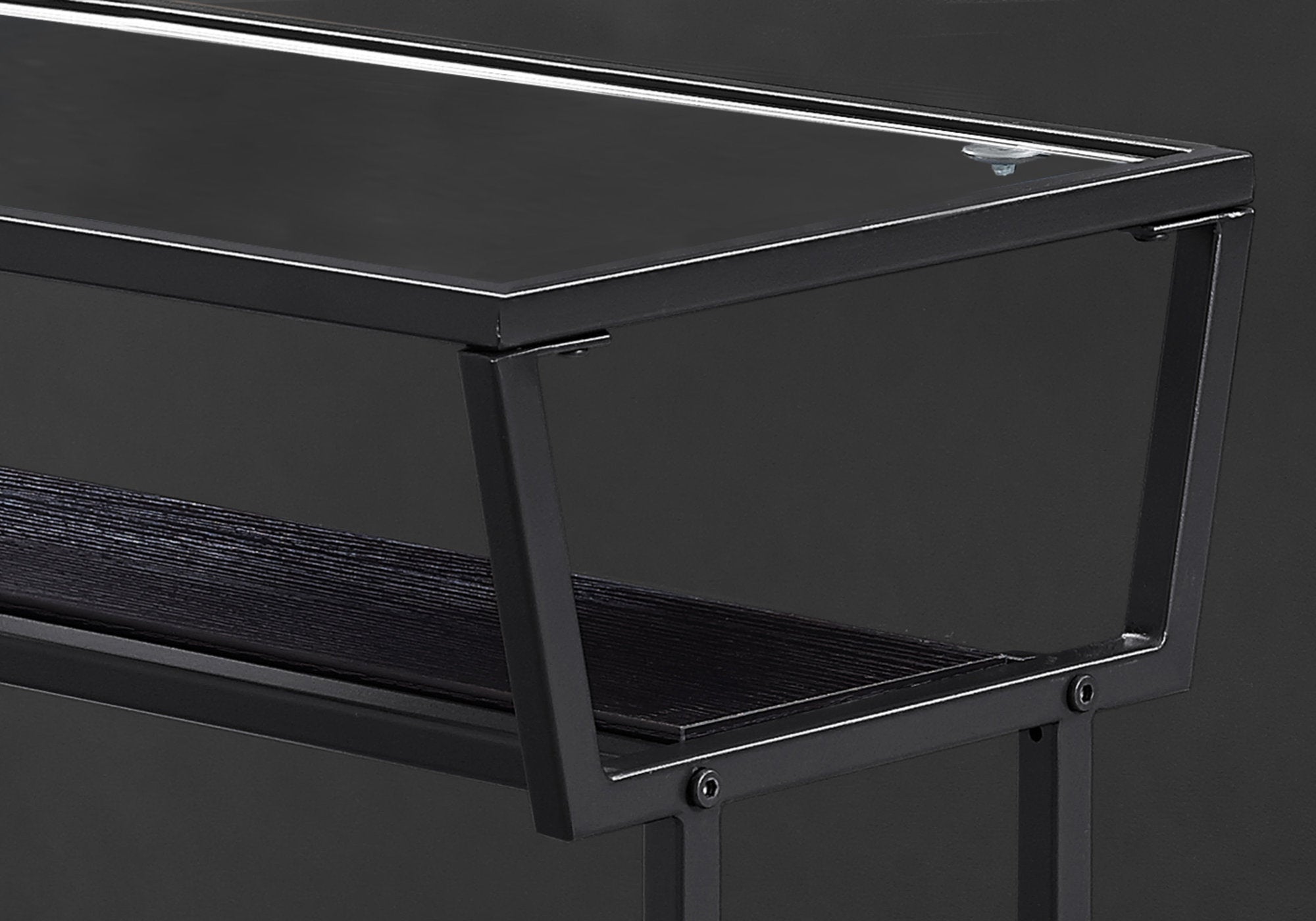 Accent Table - 22H / Espresso / Black / Tempered Glass