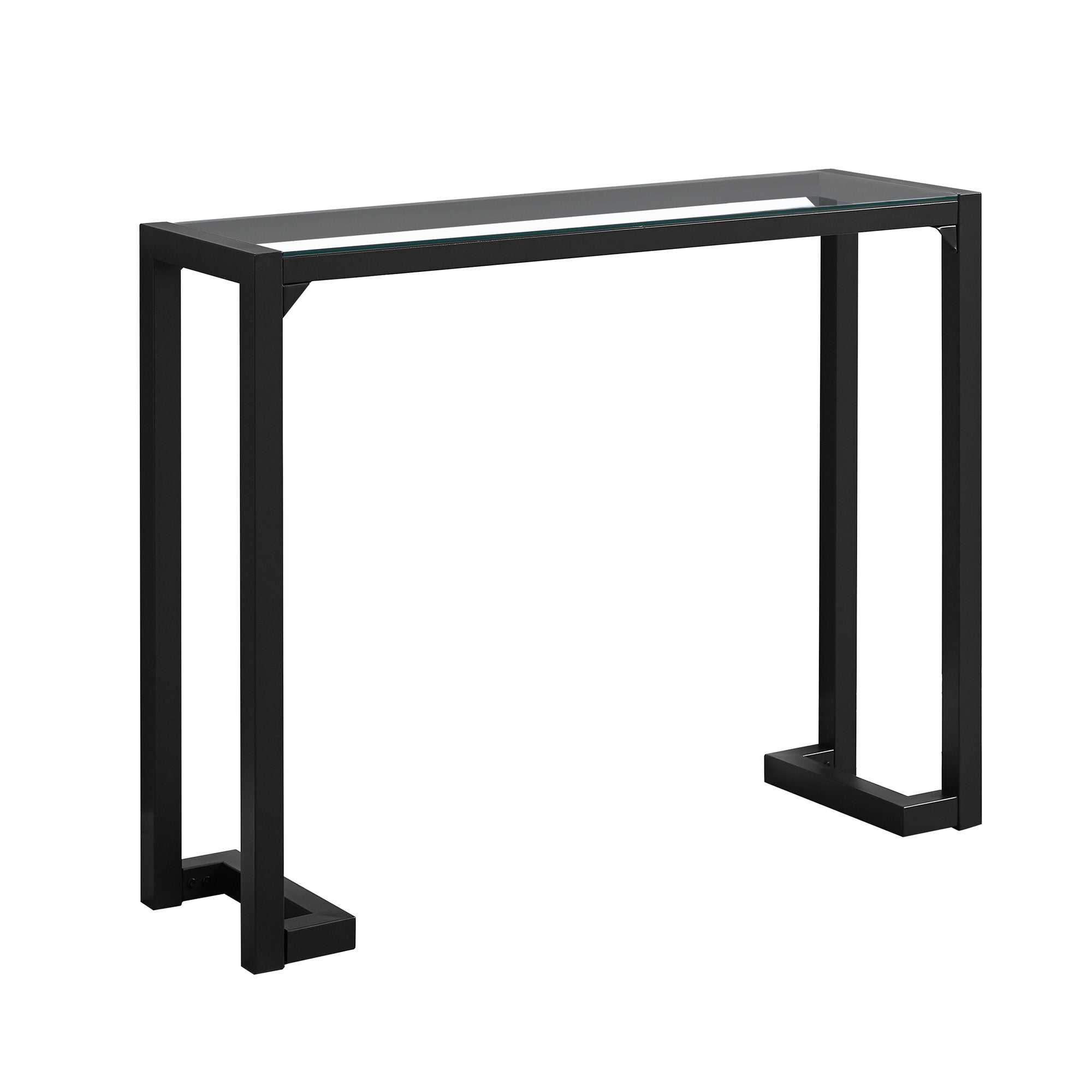 Accent Table - 42L / Black / Tempered Glass Hall Console