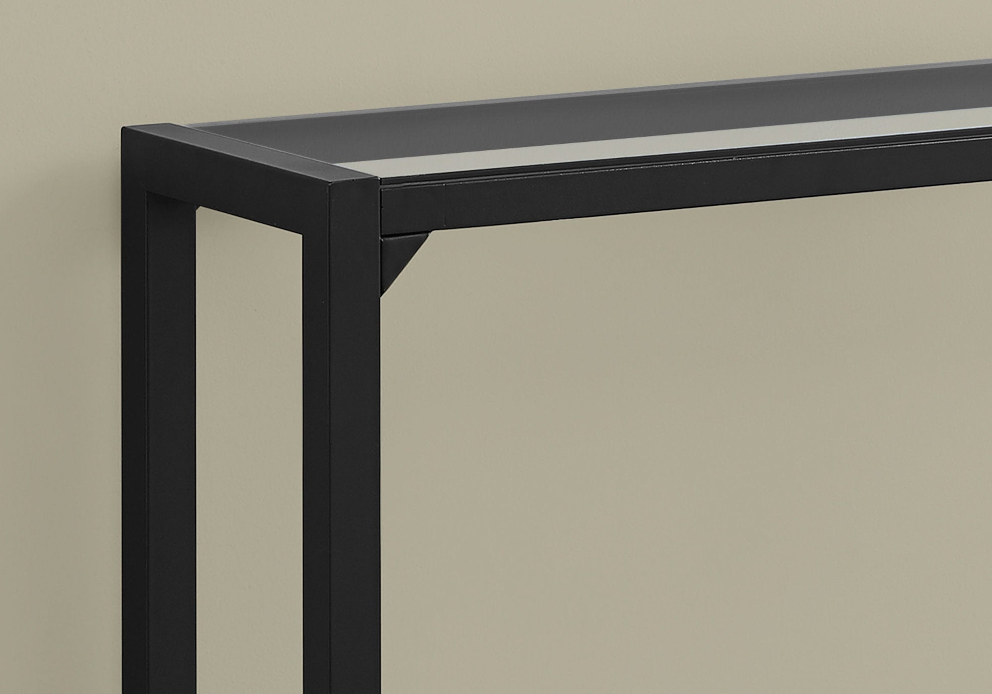 Accent Table - 42L / Black / Tempered Glass Hall Console