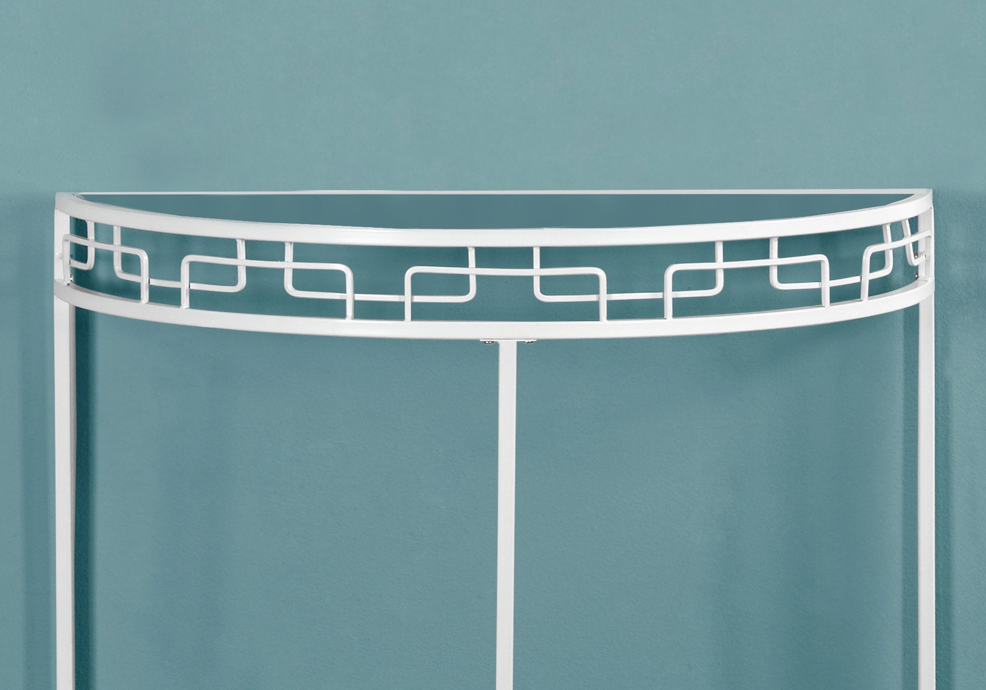 Accent Table - 36L / White Metal Hall Console