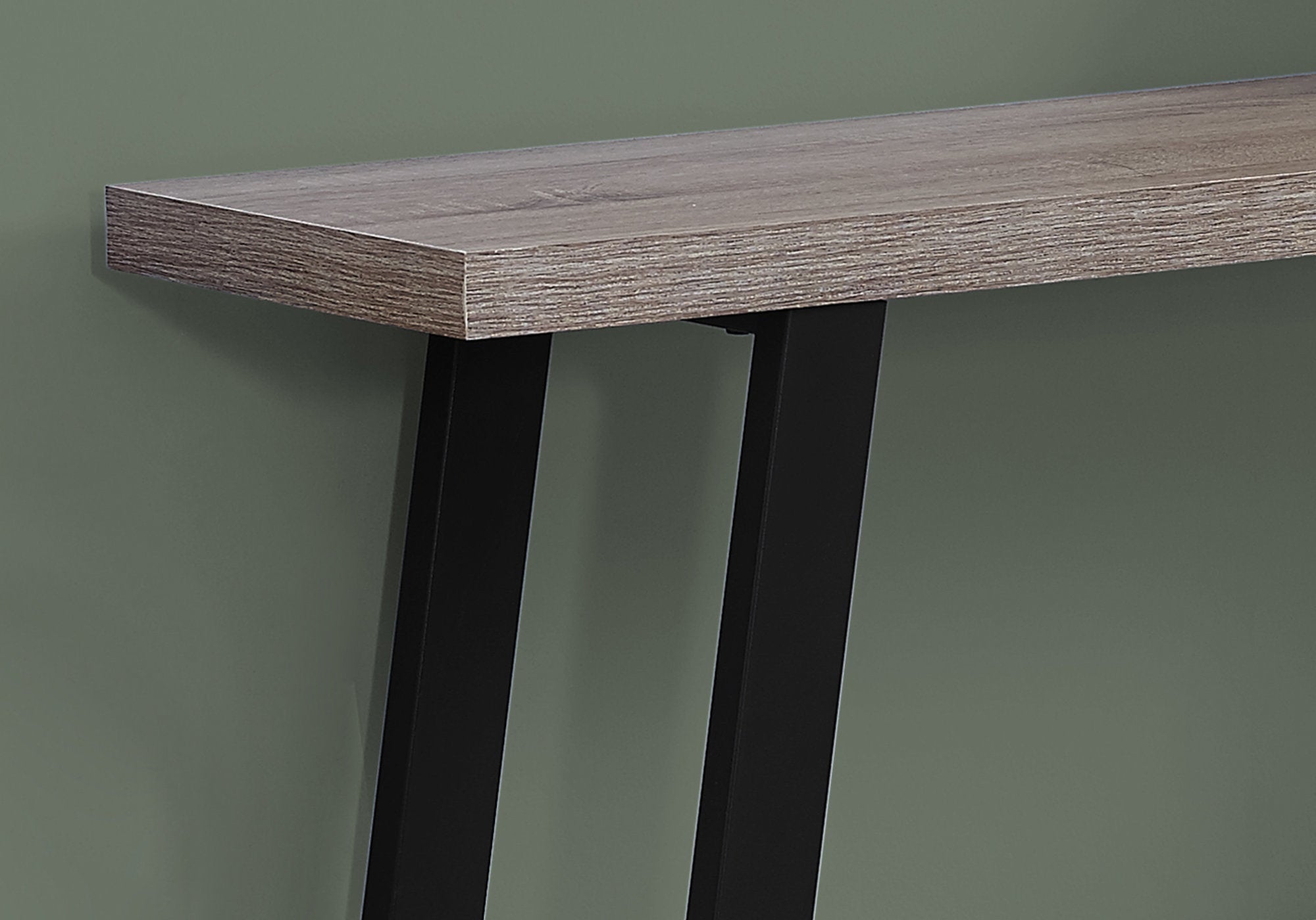 Accent Table - 48L / Dark Taupe / Black Hall Console