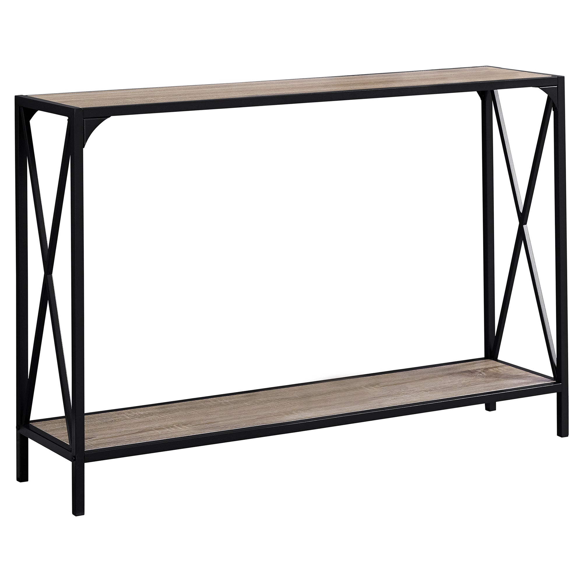 Accent Table - 48L / Dark Taupe / Black Hall Console