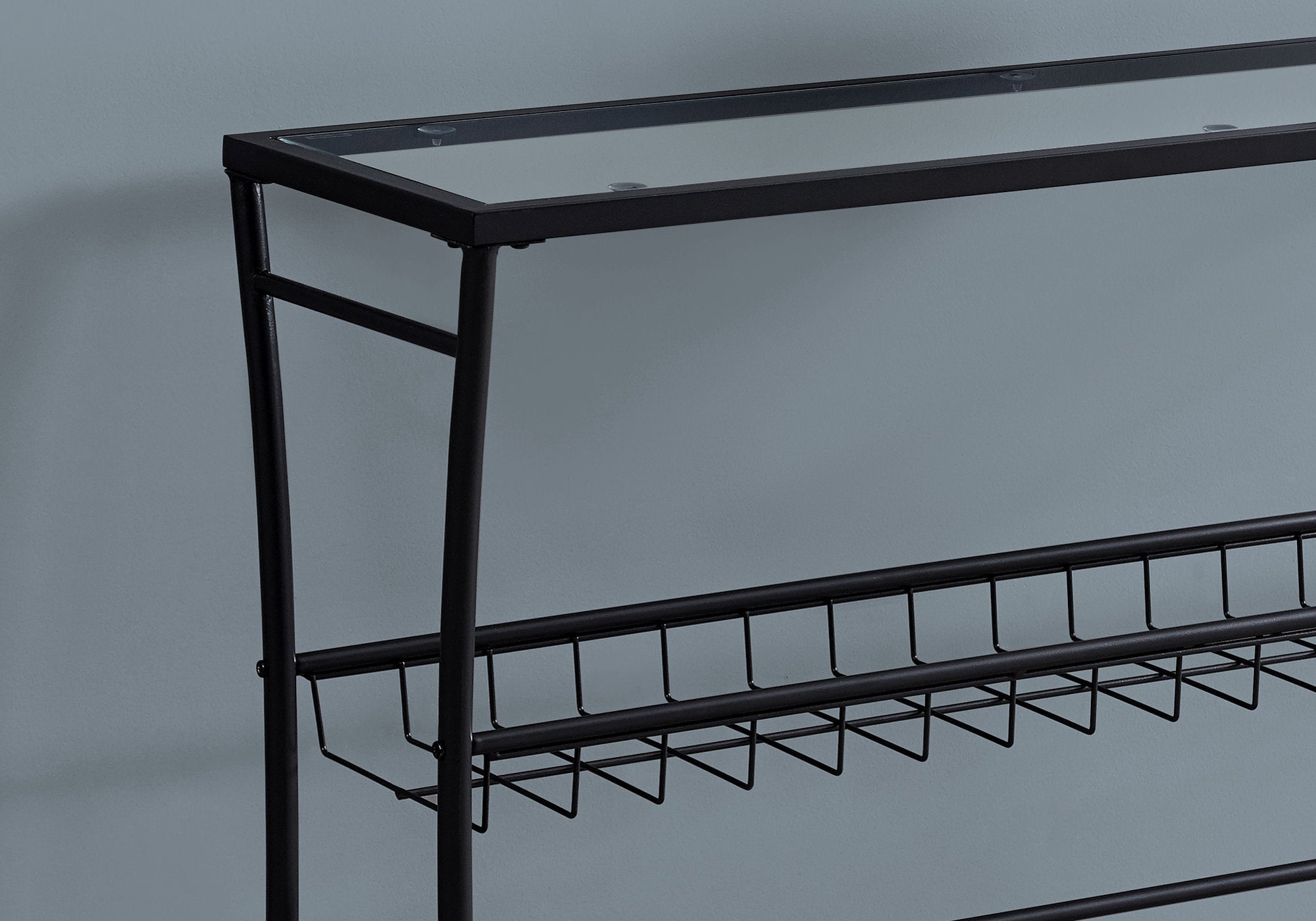 Accent Table - 42L / Black / Tempered Glass Hall Console