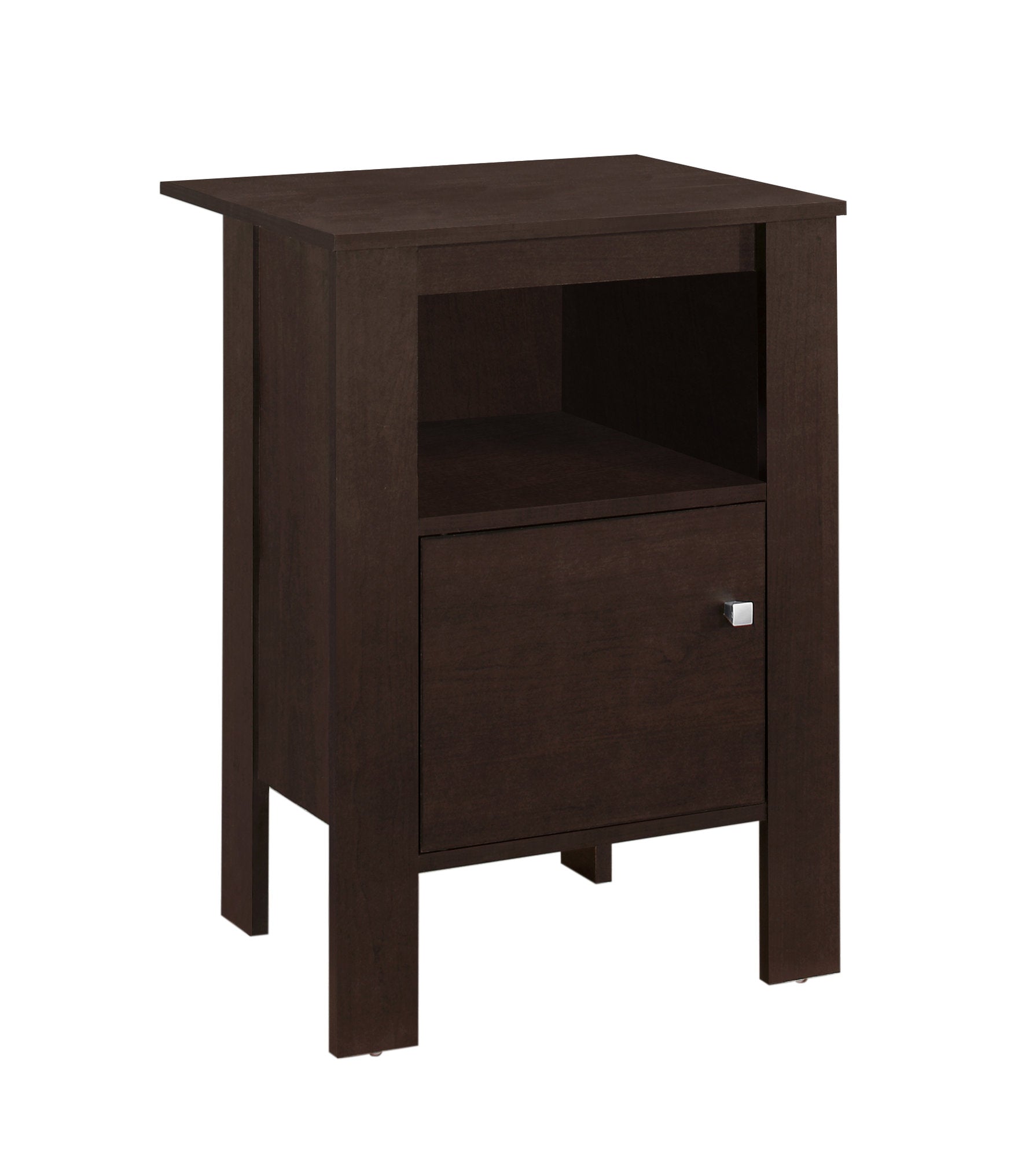 Accent Table - Espresso Night Stand With Storage