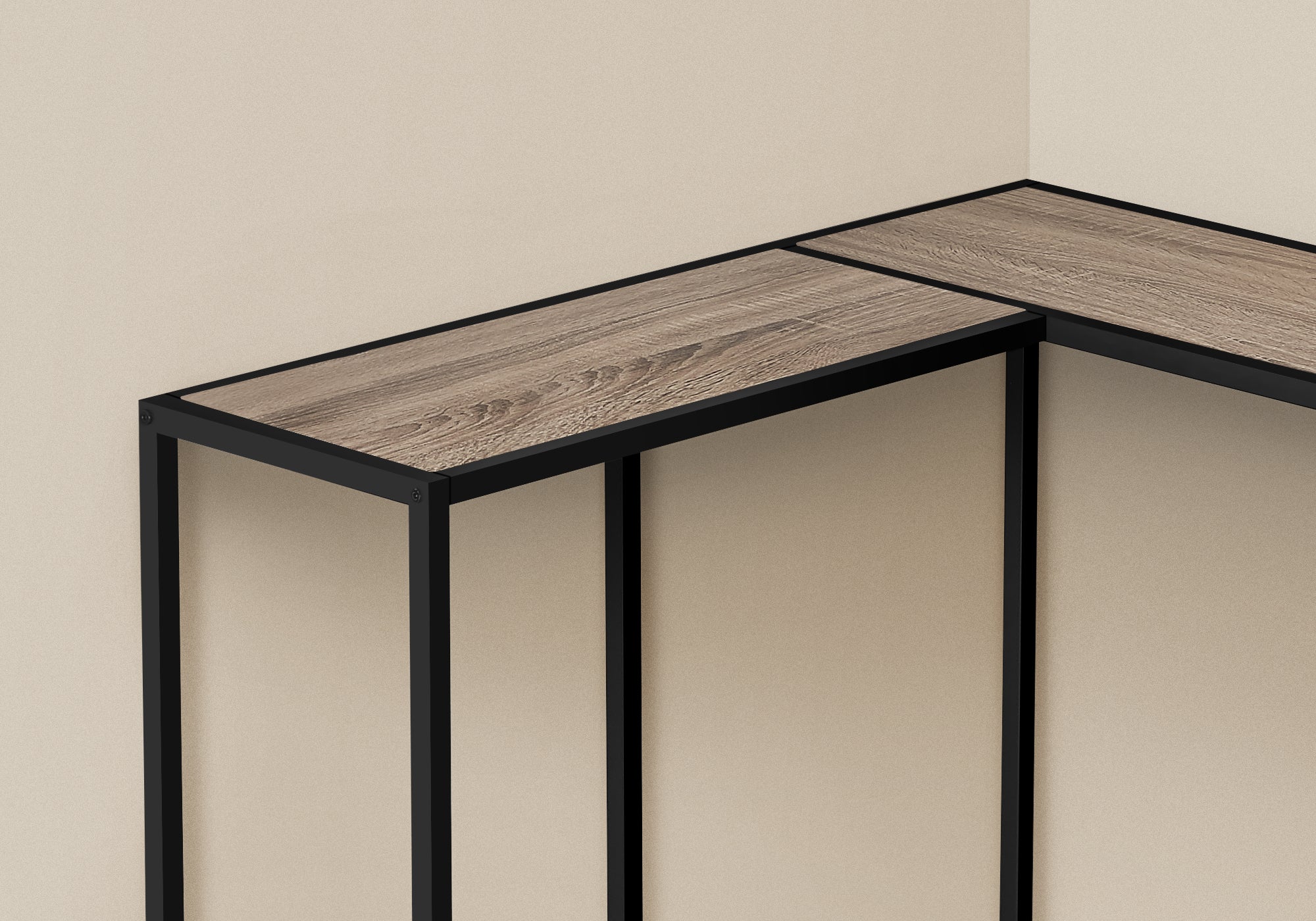 Accent Table - 36L / Dark Taupe / Black Corner Console