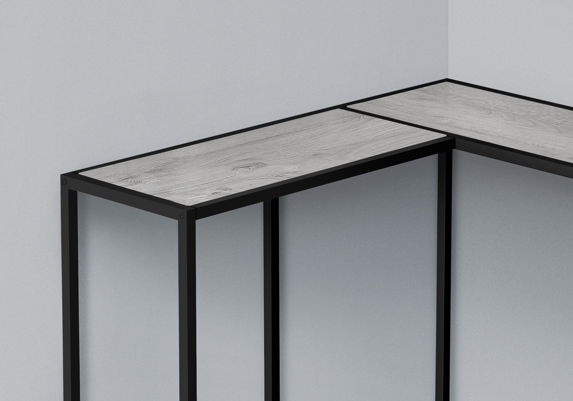 Accent Table - 36L / Grey / Black Corner Console