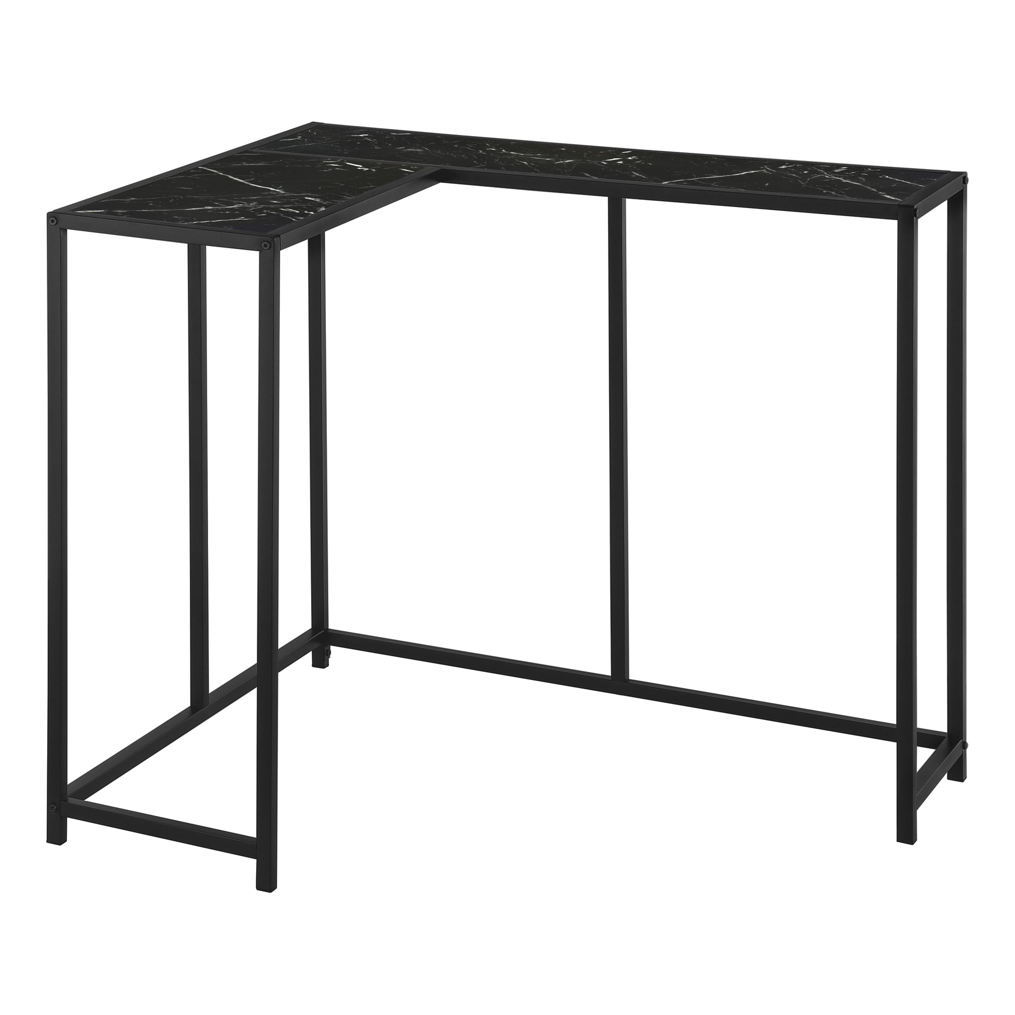 Accent Table - 36L / Black Marble / Black Corner Console