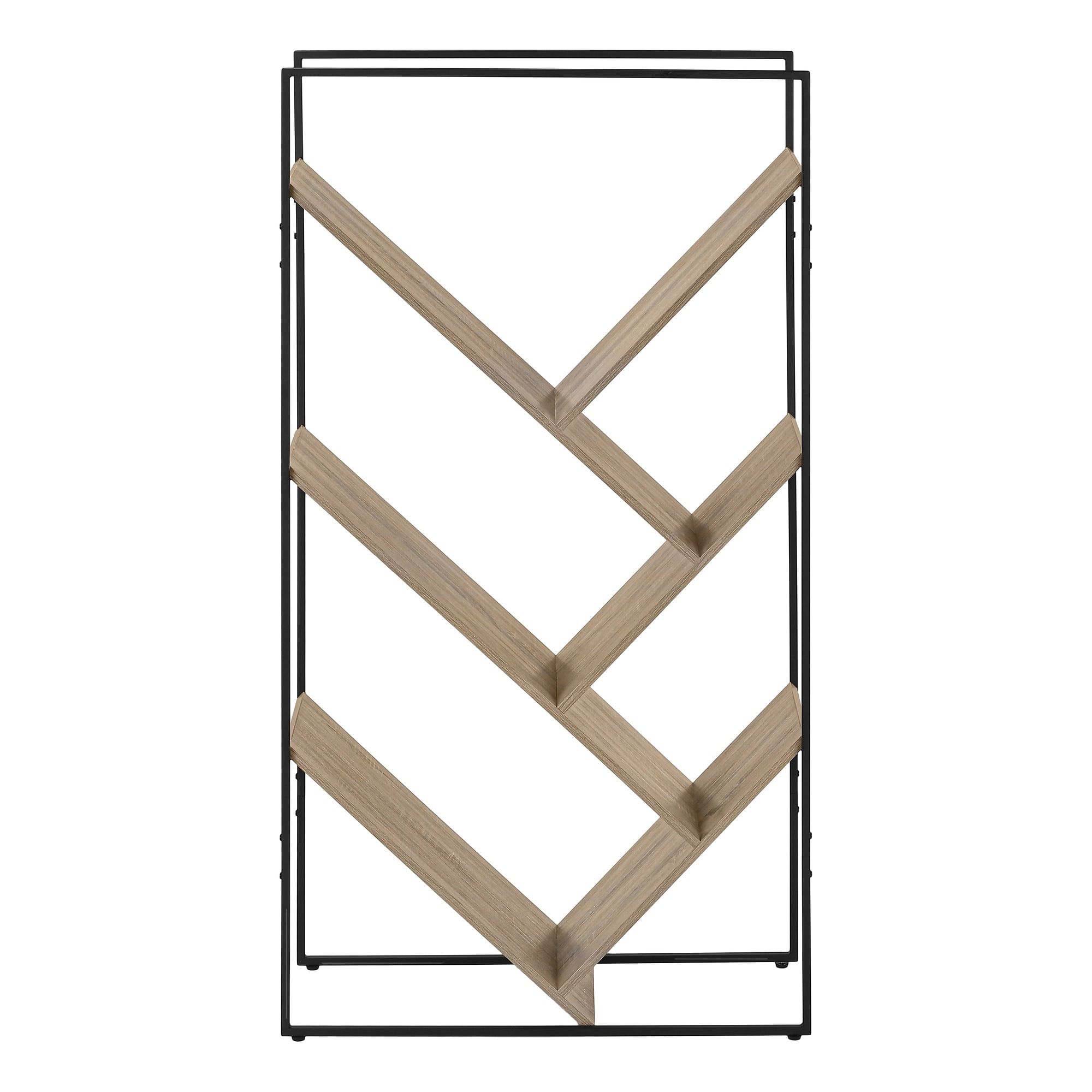 Bookcase - 60H / Dark Taupe / Black Metal