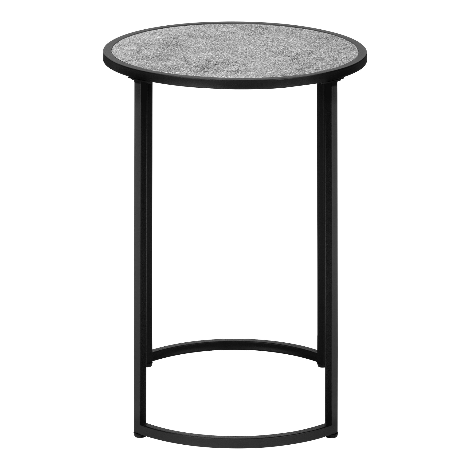 Accent Table - 24H / Grey Stone-Look / Black Metal