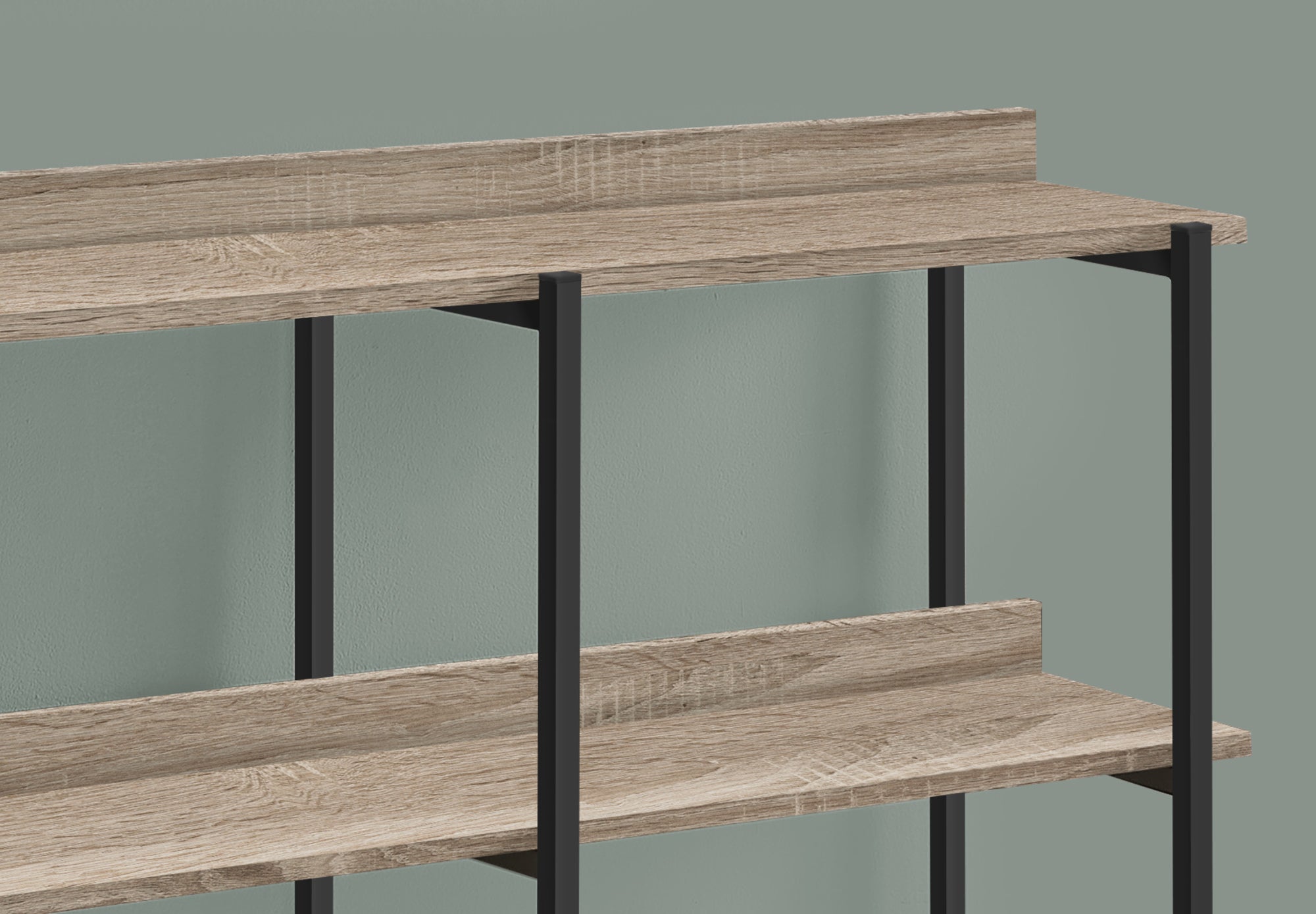 Accent Table - 48L / Dark Taupe / Black Metal Console