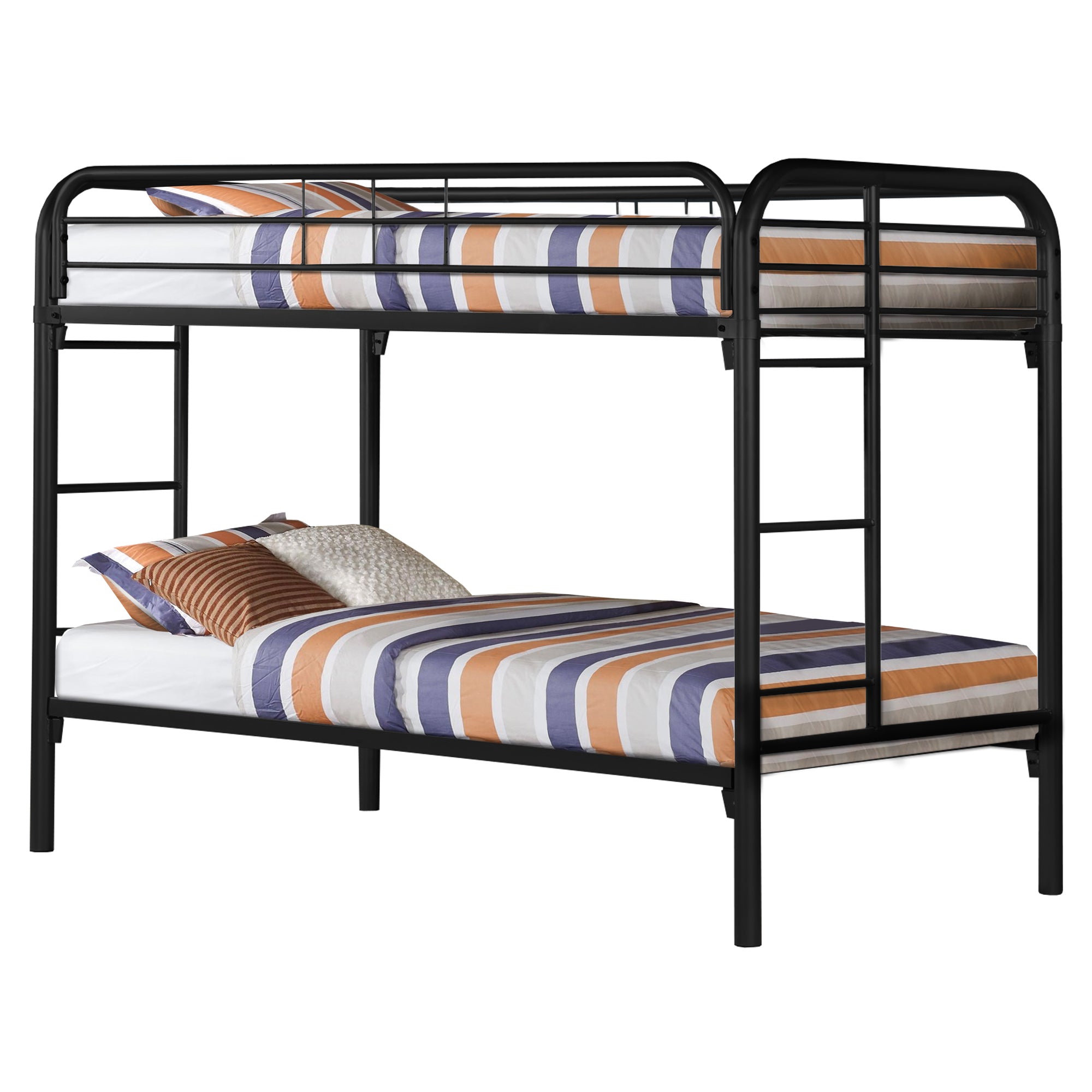 Bunk Bed - Twin / Twin Size / Black Metal