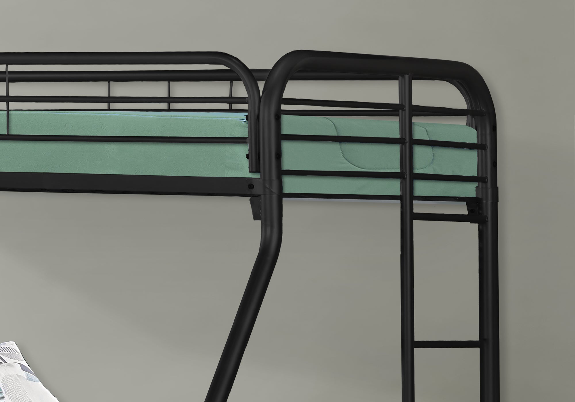 Bunk Bed - Twin / Full Size / Black Metal
