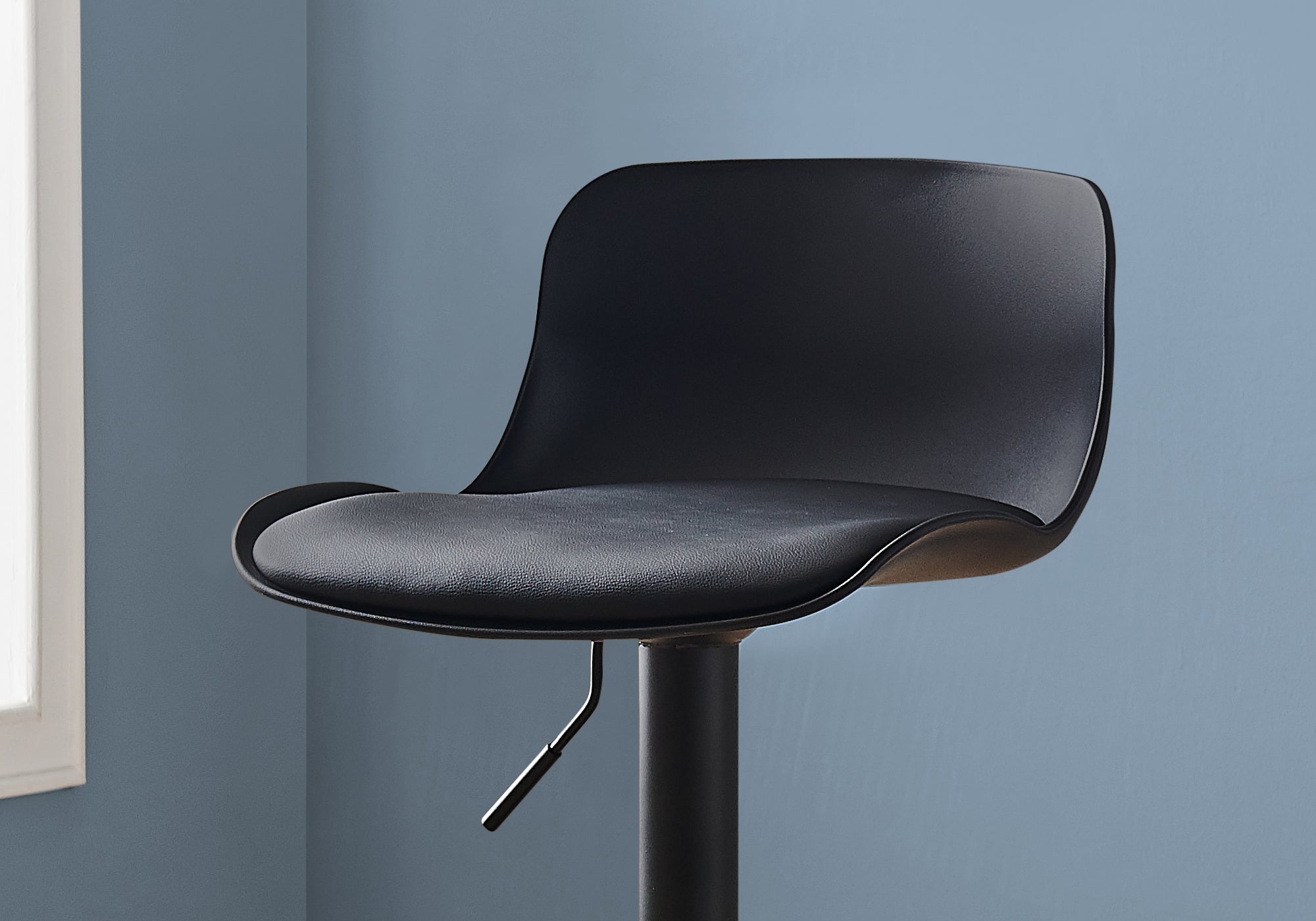 Barstool - 2Pcs / Black / Black Metal Hydraulic Lift