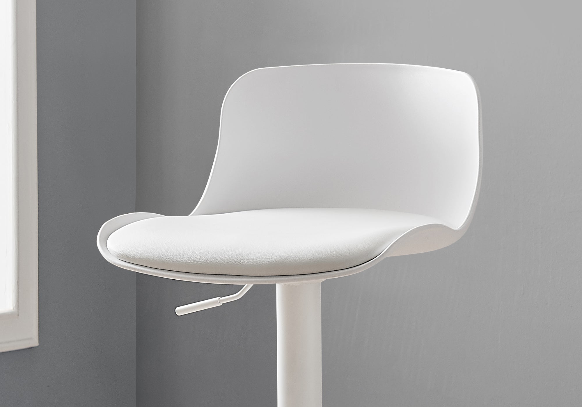 Barstool - 2Pcs / White / White Metal Hydraulic Lift