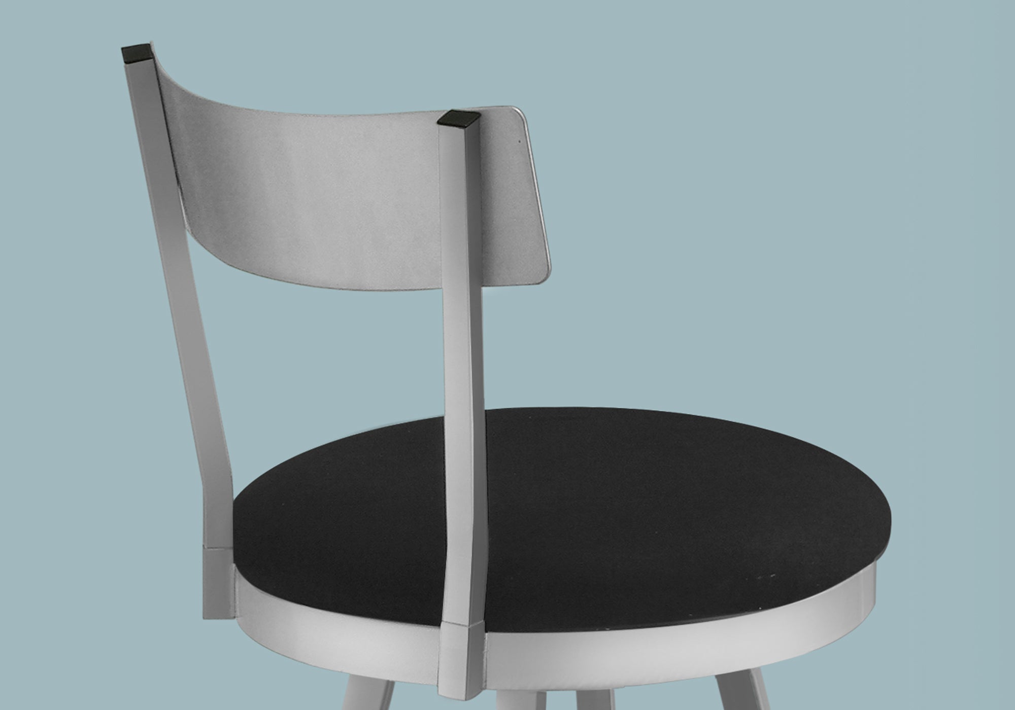 Barstool - 2Pcs / 43H / Swivel / Silver Metal