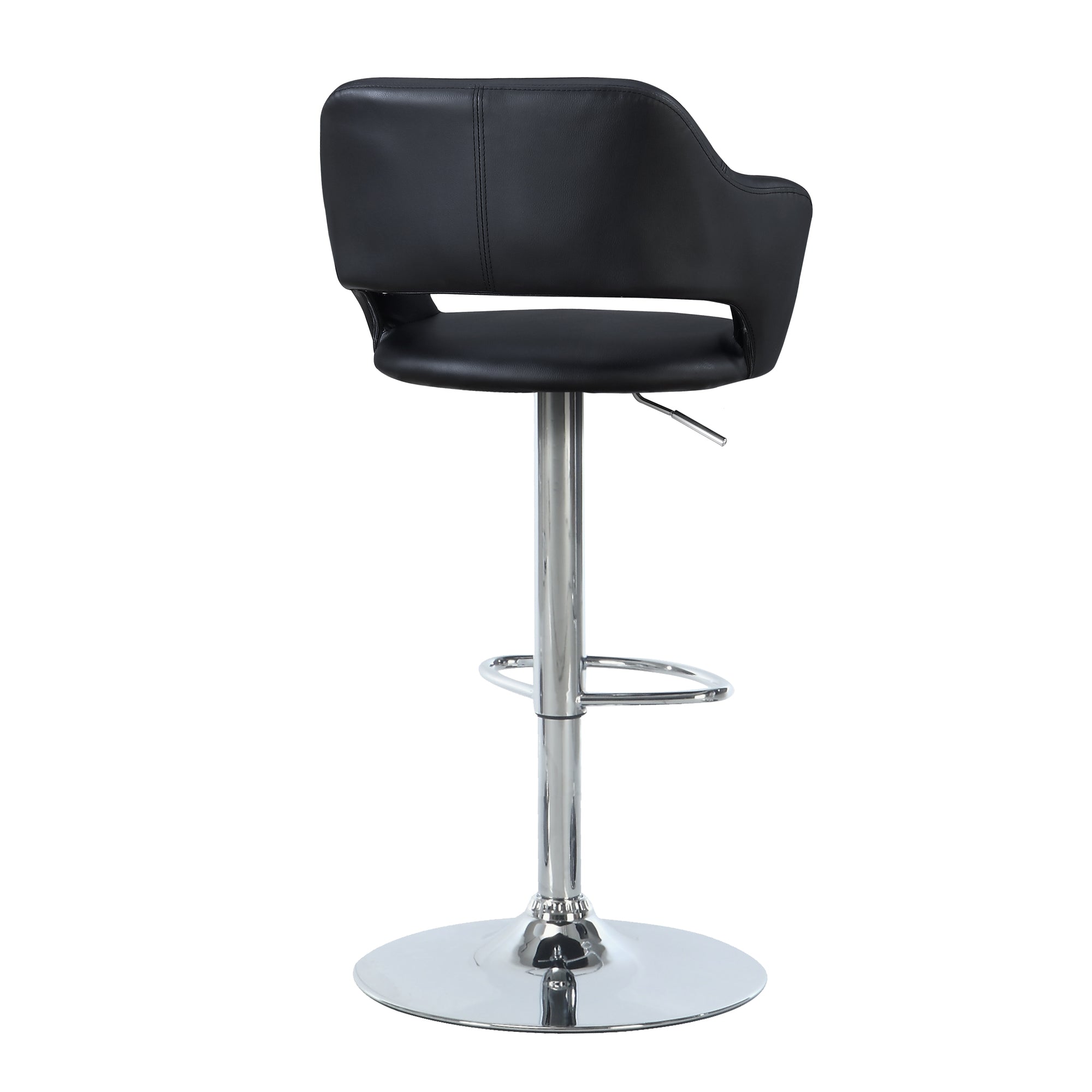 Barstool - Black / Chrome Metal Hydraulic Lift