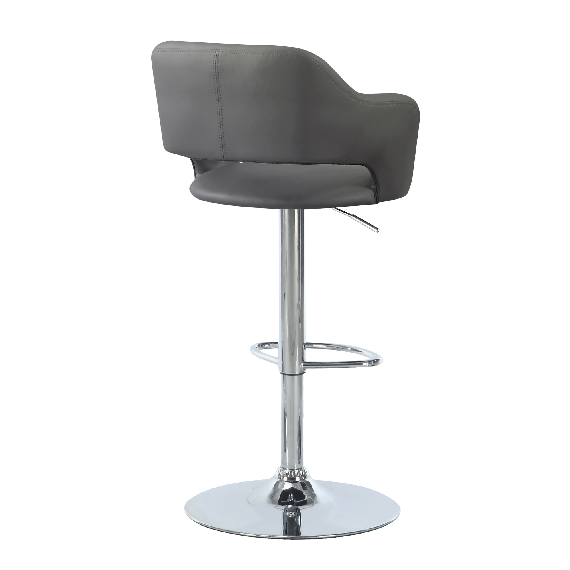 Barstool - Light Grey / Chrome Metal Hydraulic Lift