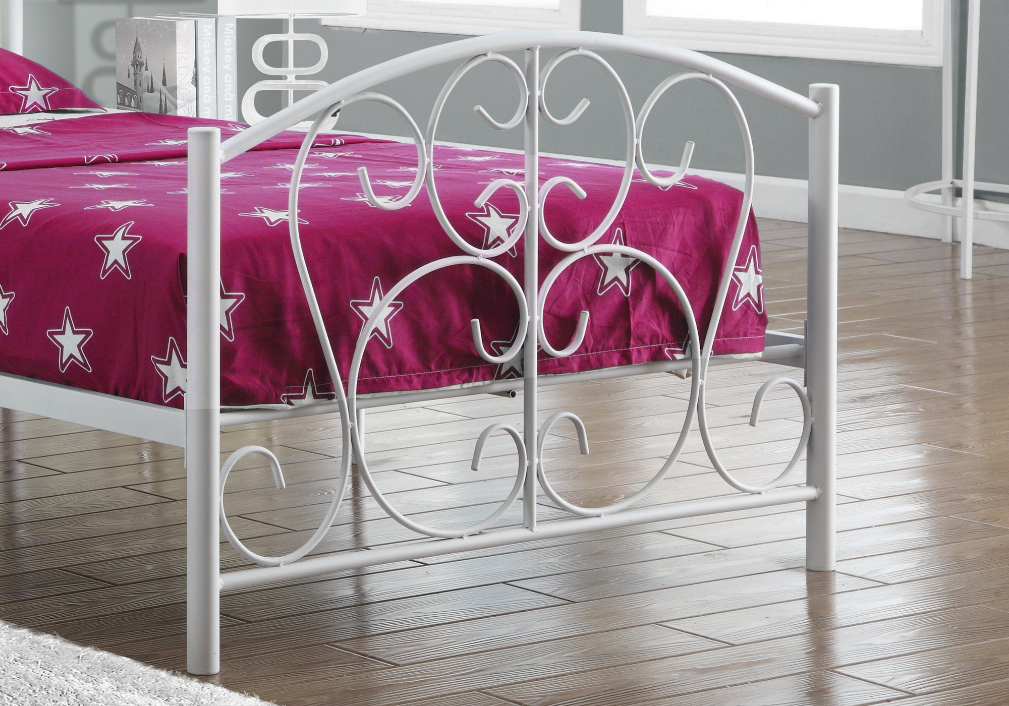 Bed - Twin Size / White Metal Frame Only