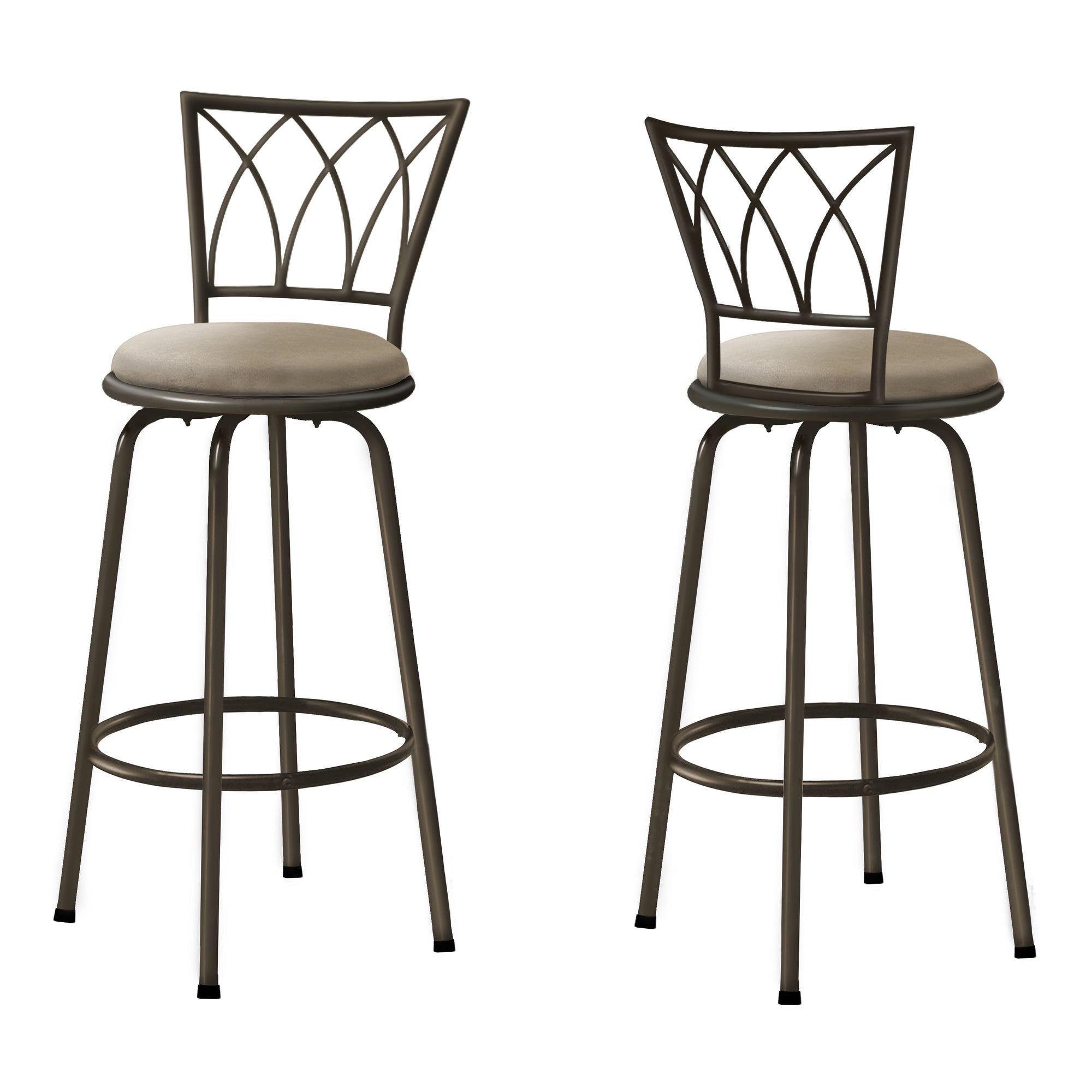 Barstool - 2Pcs / 43H / Swivel / Dark Coffee Metal