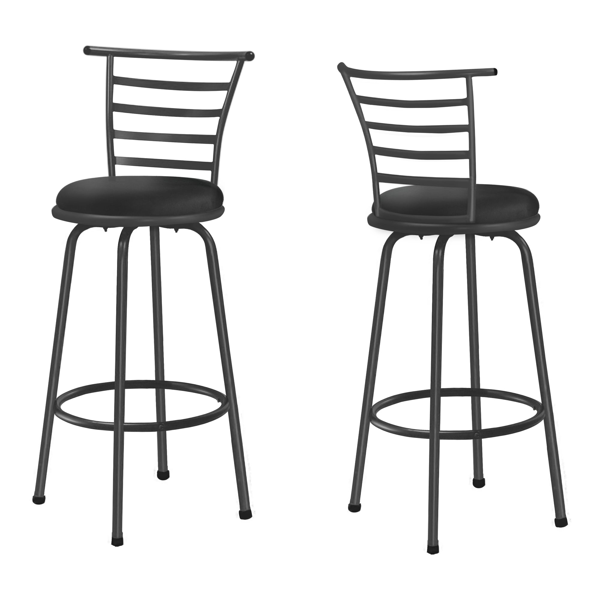 Barstool - 2Pcs / 43H / Swivel / Silver Grey Metal