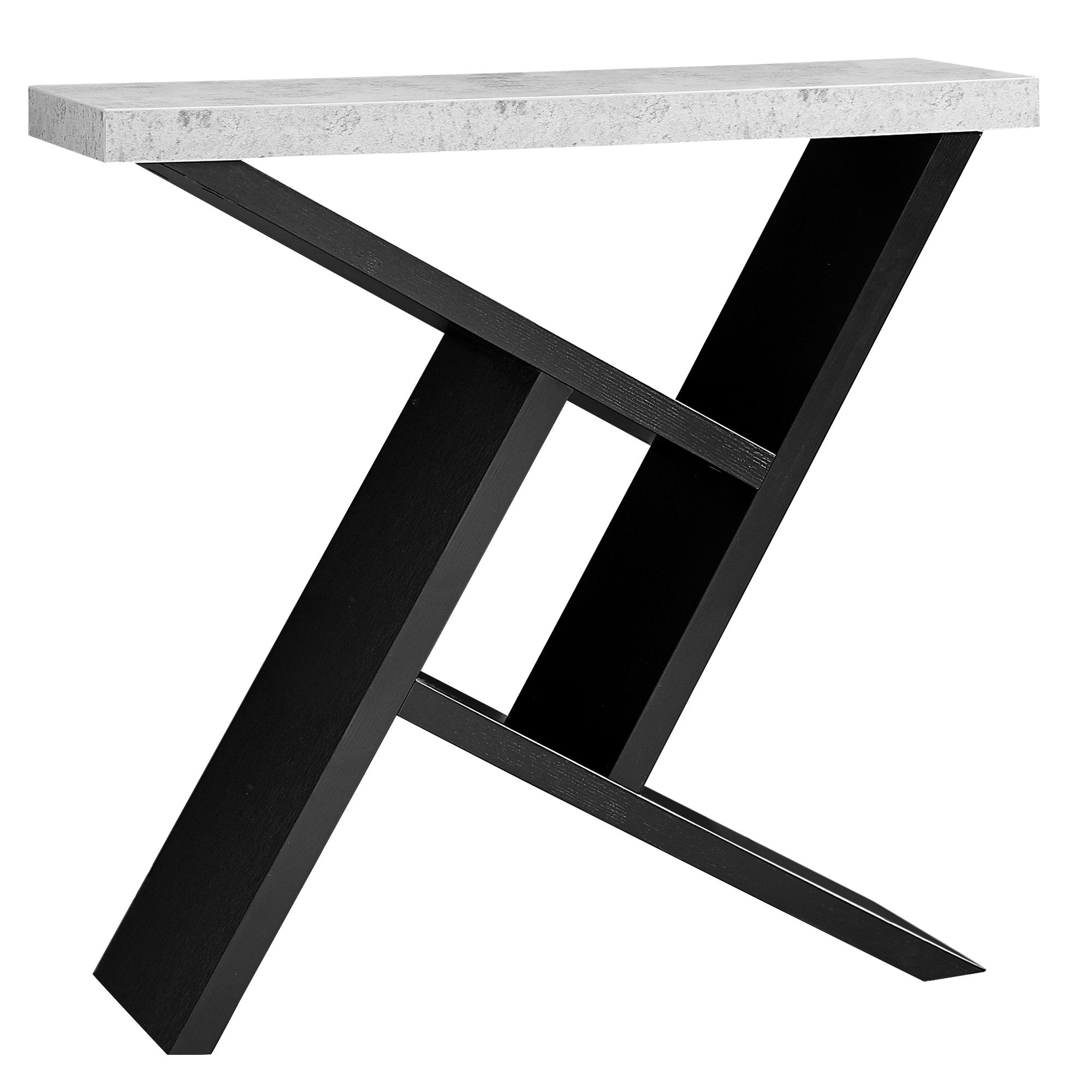 Accent Table - 36L / Black / Cement-Look Hall Console