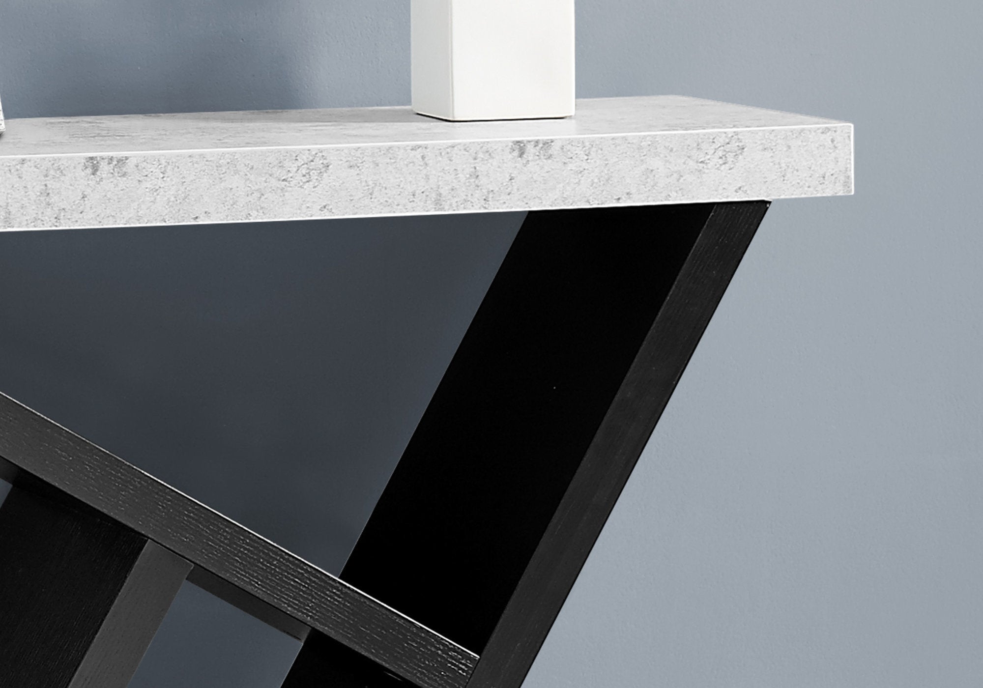 Accent Table - 36L / Black / Cement-Look Hall Console