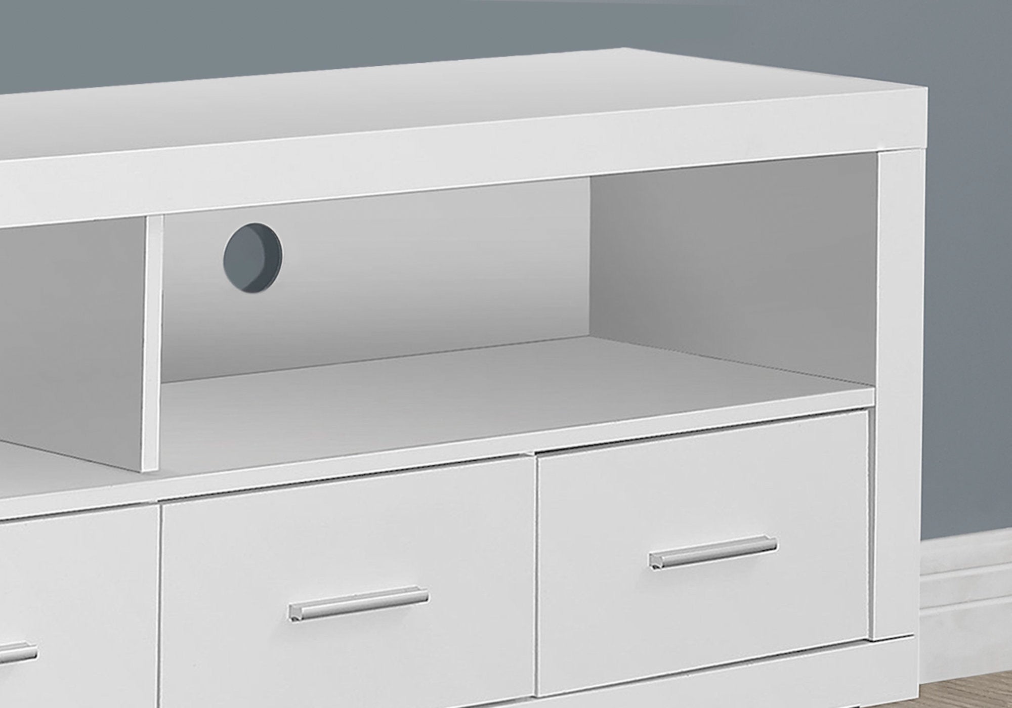 Tv Stand - 60L / White With 4 Drawers