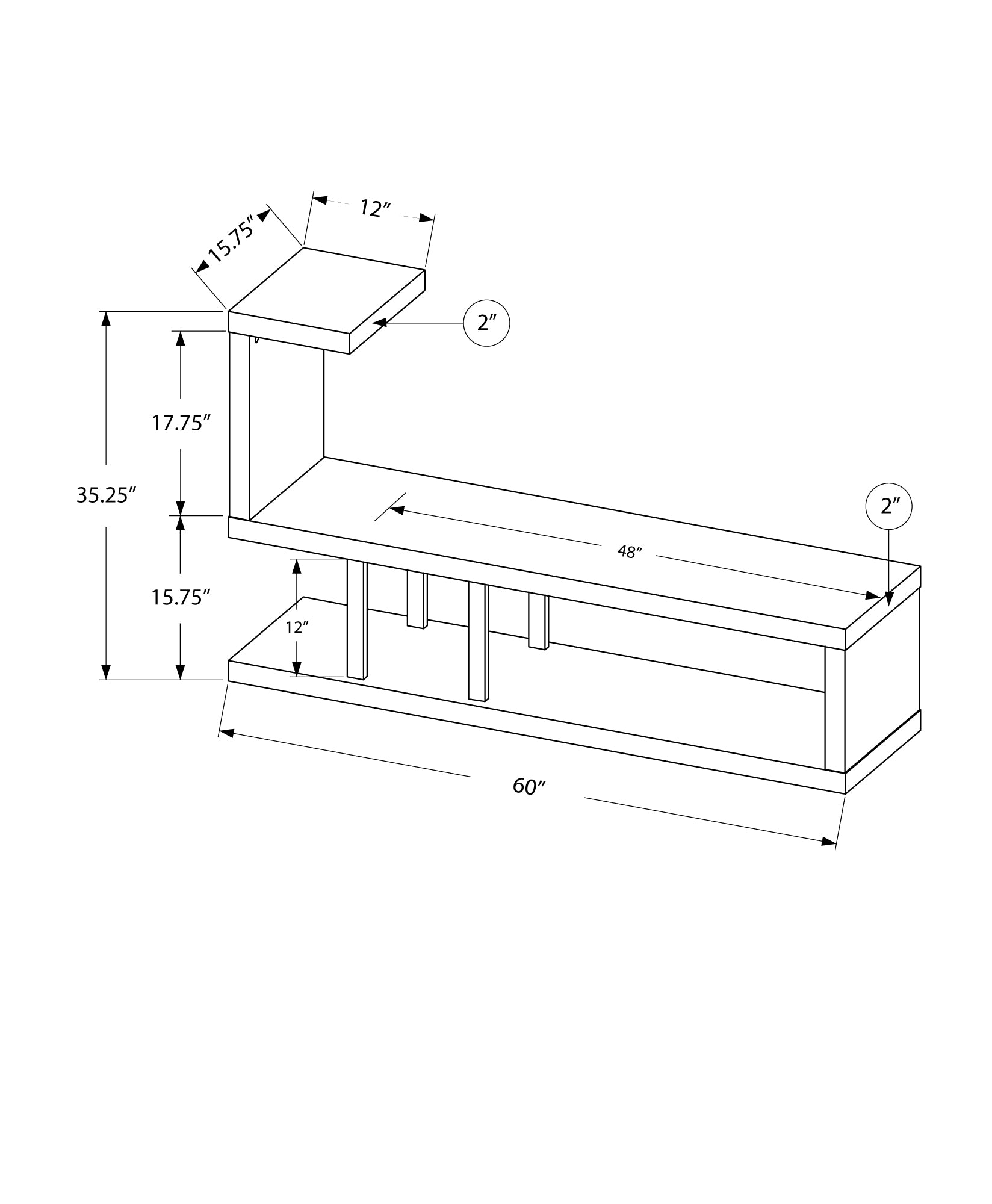 Tv Stand - 60L / Espresso
