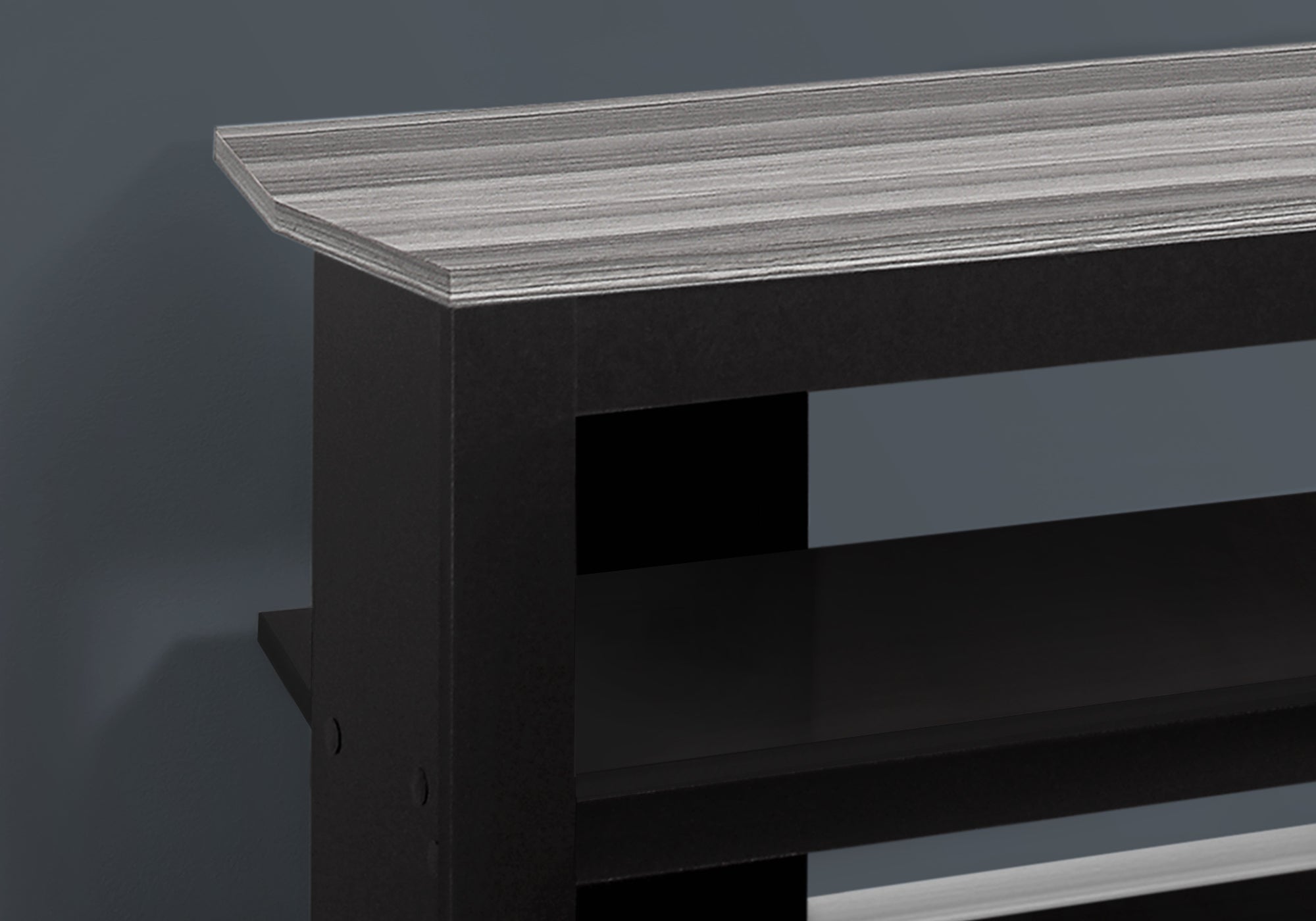 Tv Stand - 42L / Black / Grey Top Corner