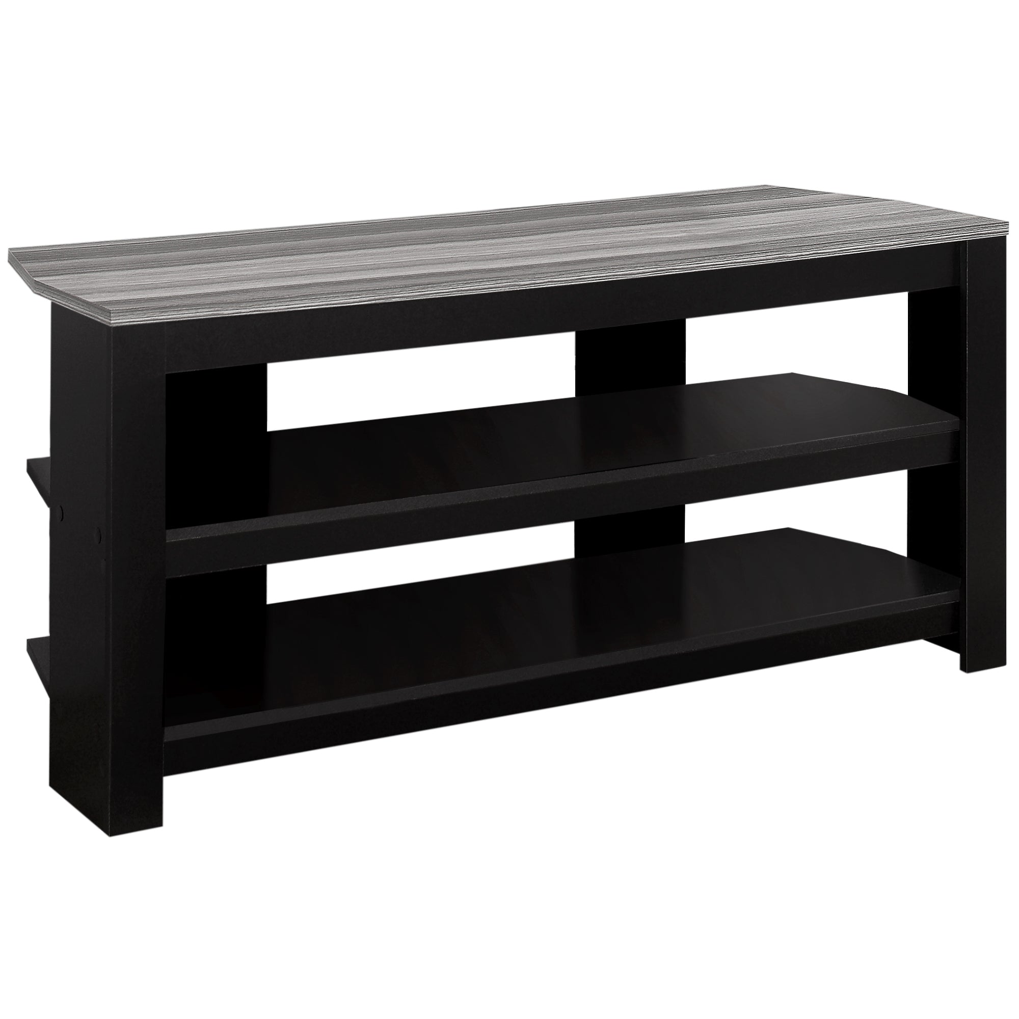 Tv Stand - 42L / Black / Grey Top Corner