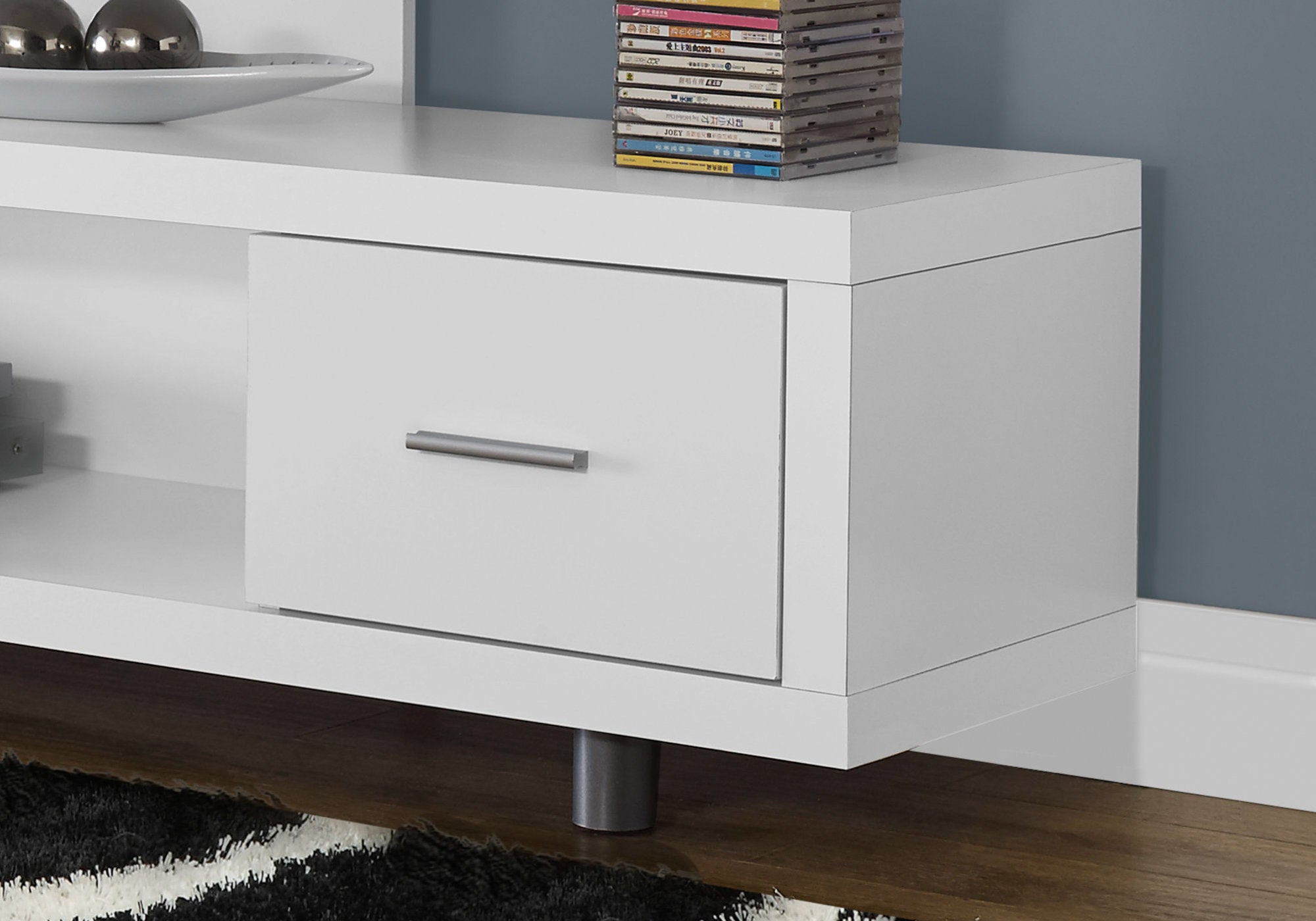 Tv Stand - 60L / White With 1 Drawer