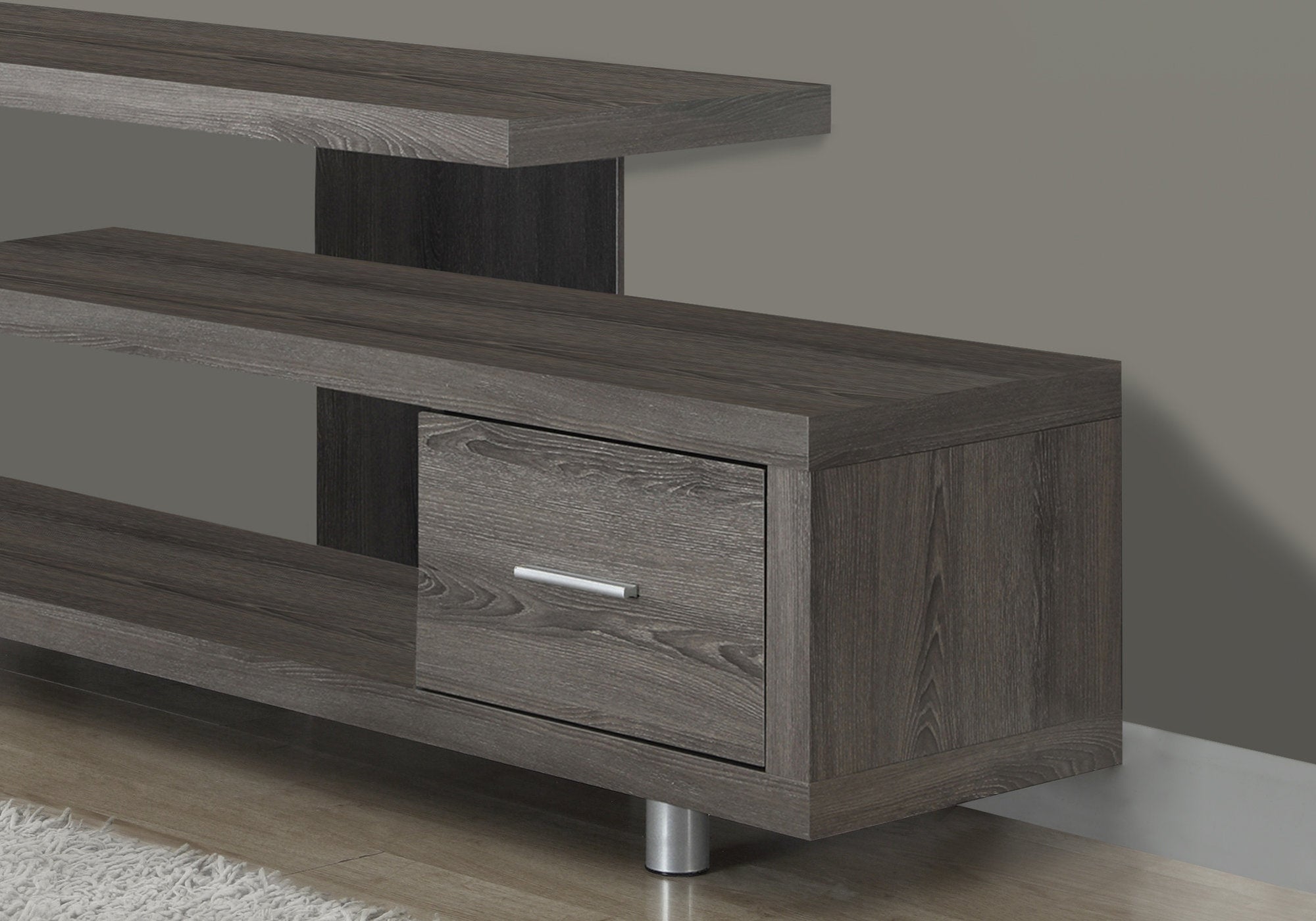 Tv Stand - 60L / Dark Taupe With 1 Drawer