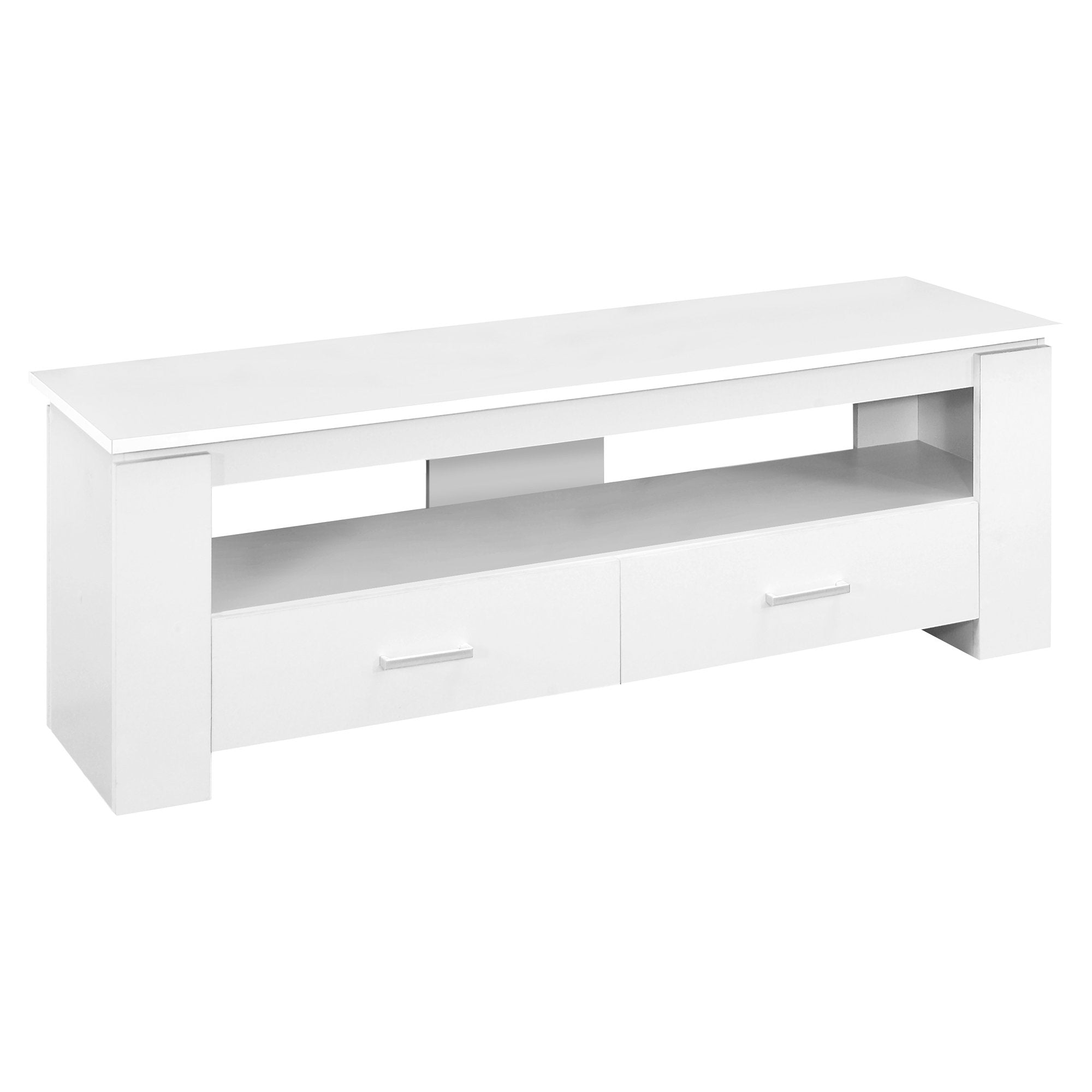 Tv Stand - 48L / White With 2 Storage Drawers