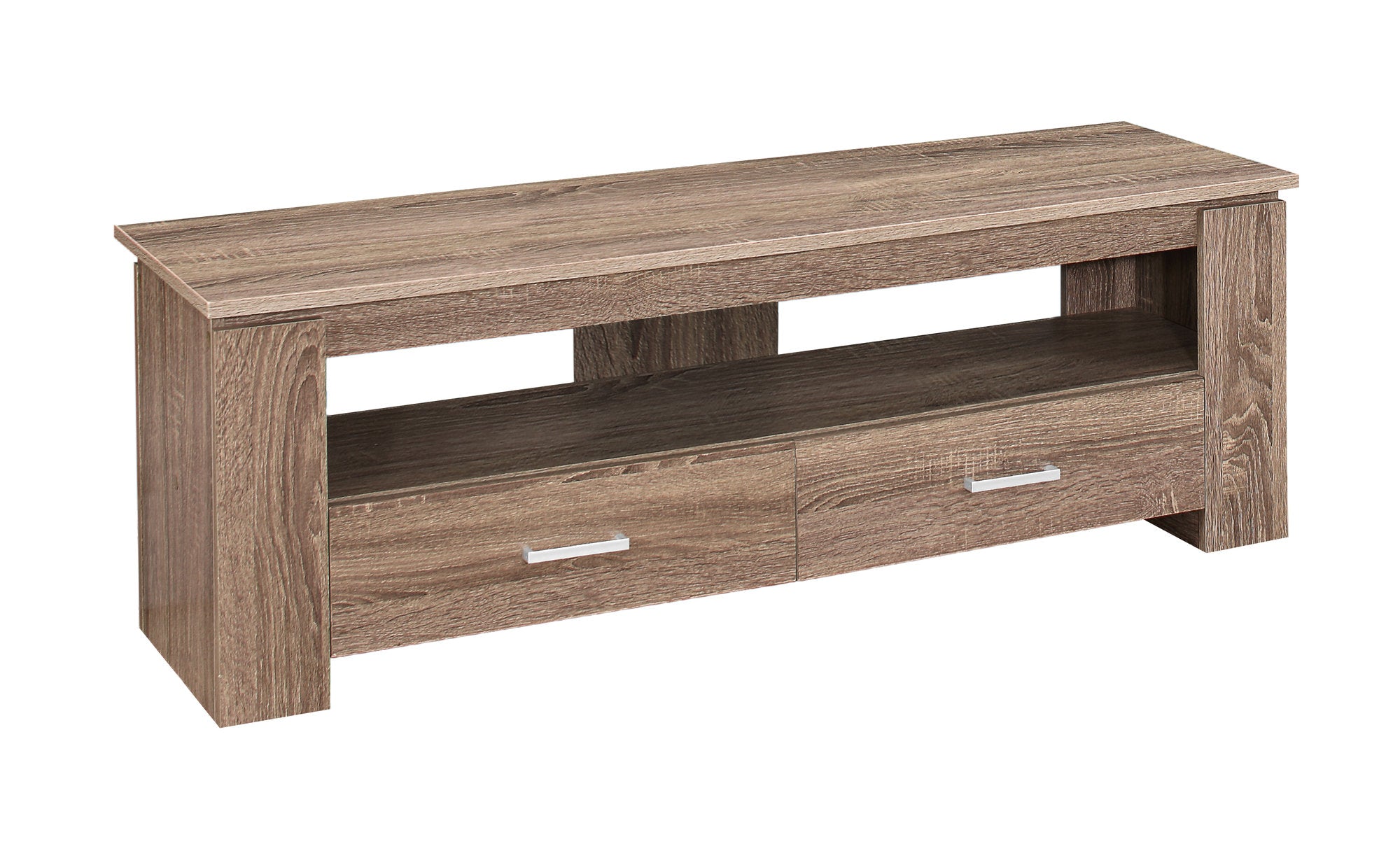 Tv Stand - 48L / Dark Taupe With 2 Storage Drawers