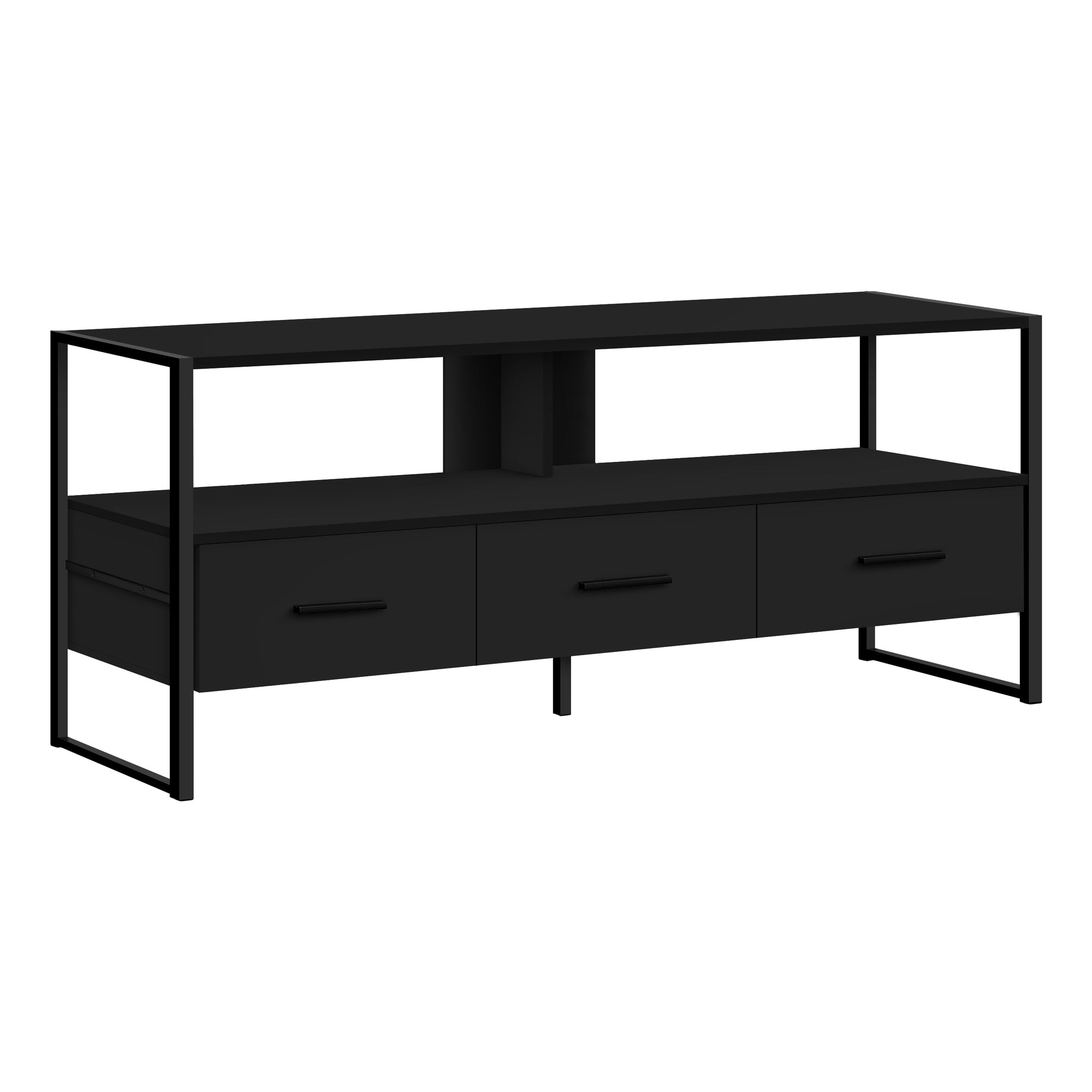 Tv Stand - 48L / Black / Black Metal