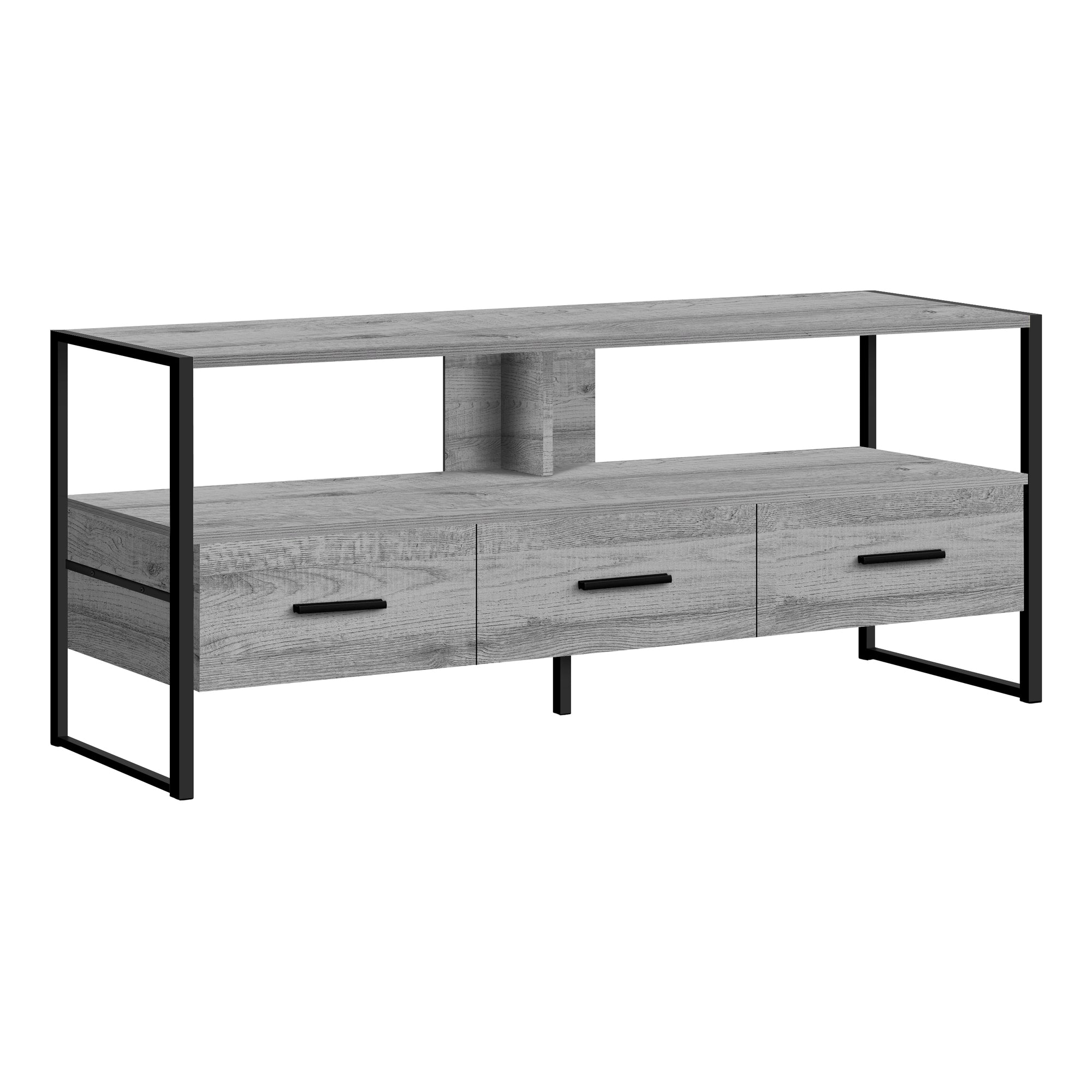 Tv Stand - 48L / Grey / Black Metal