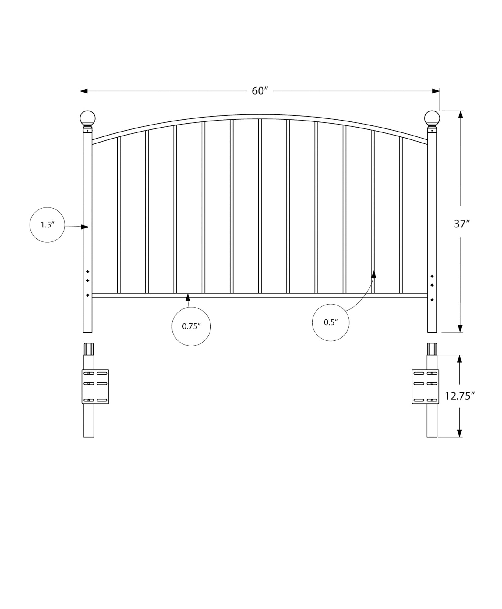 Bed - Queen Or Full Size / Coffee Headboard Or Footboard