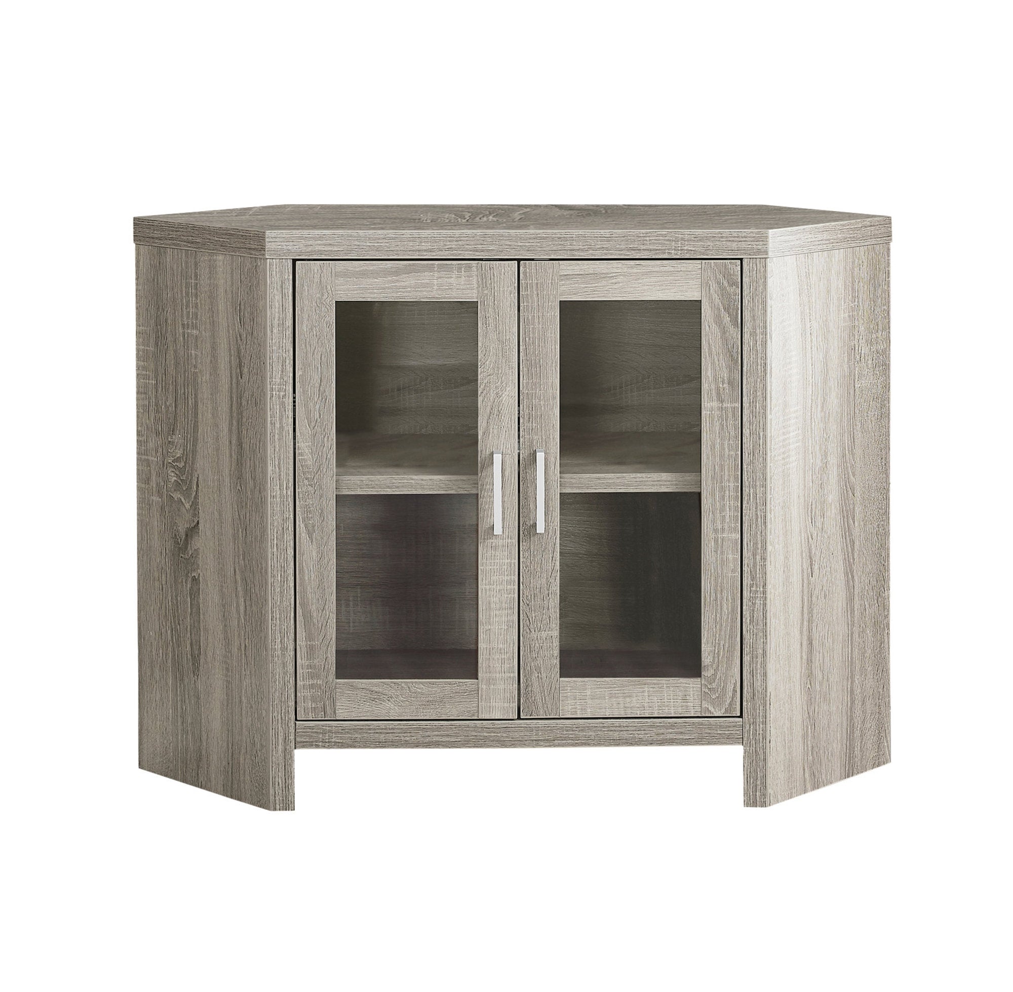 Tv Stand - 42L / Dark Taupe Corner With Glass Doors