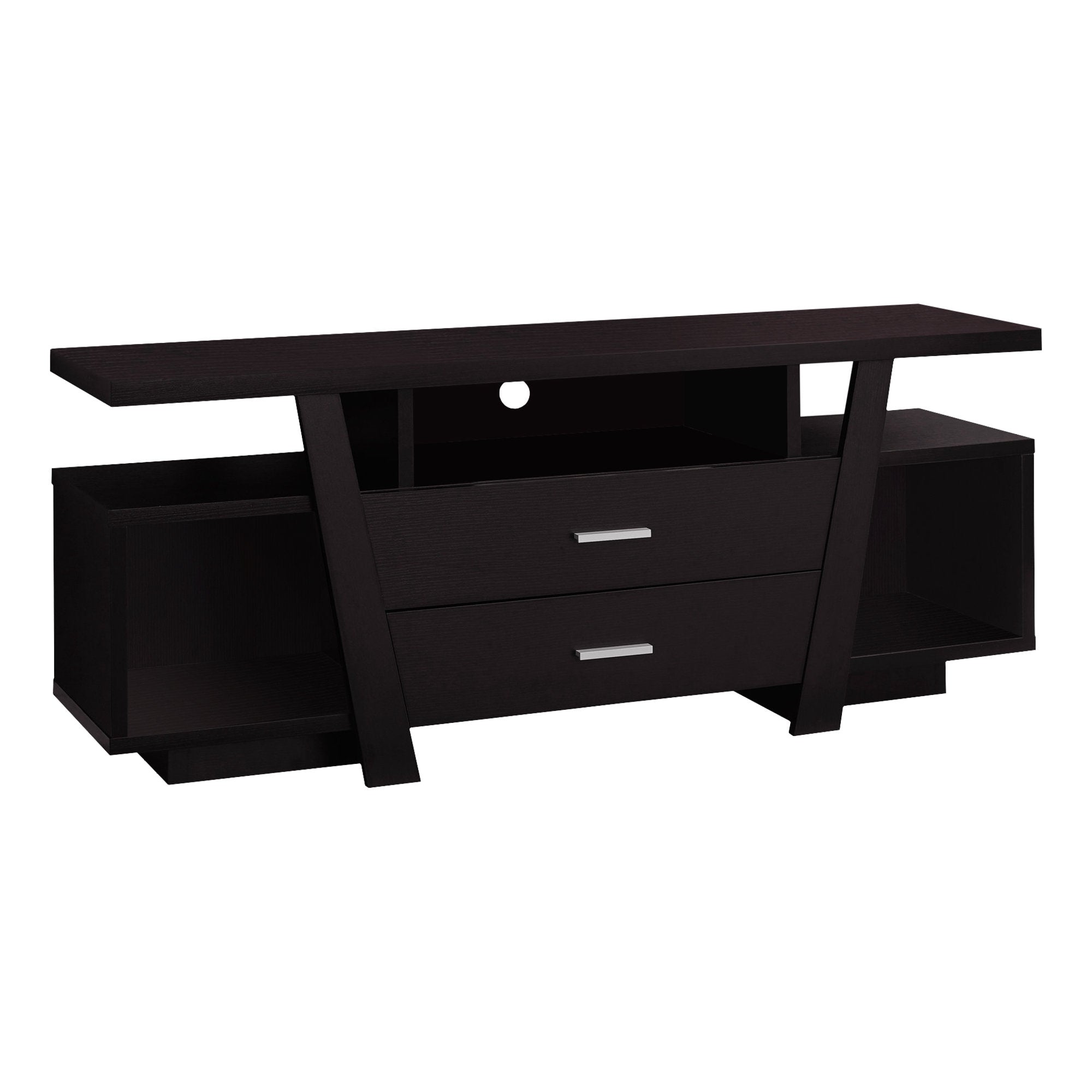 Tv Stand - 60L / Espresso With 2 Storage Drawers