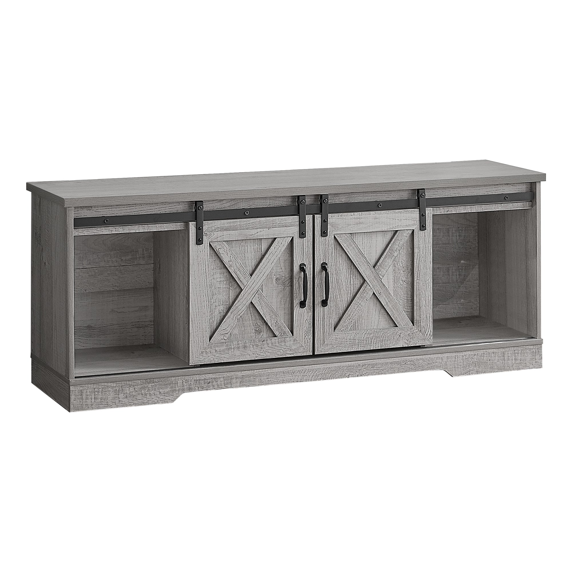 Tv Stand - 60L / Grey With 2 Sliding Doors