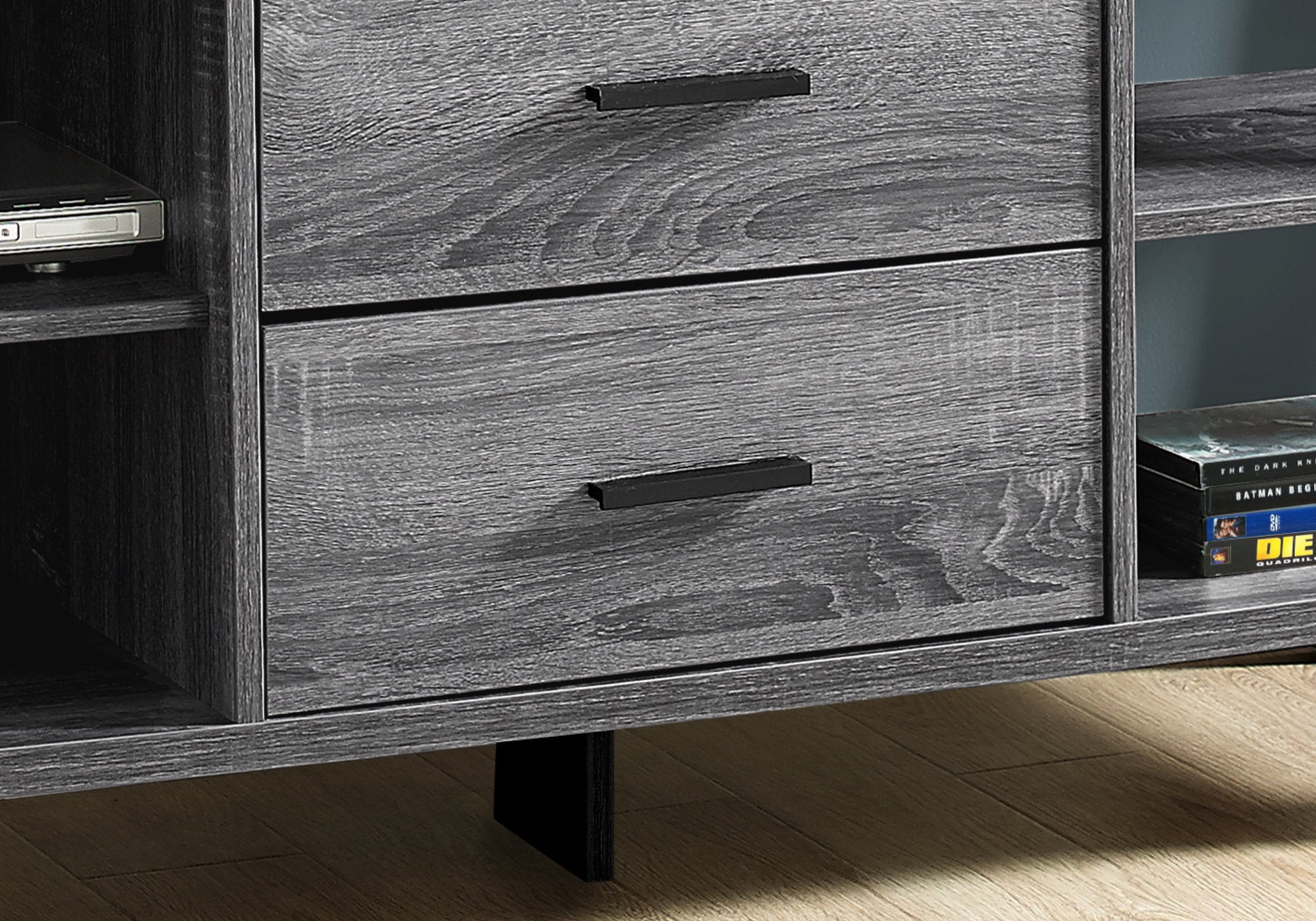 Tv Stand - 60L / Grey-Black With 2 Storage Drawers
