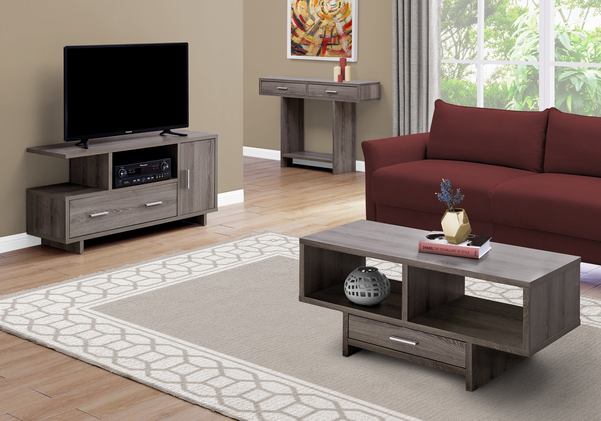 Coffee Table - Dark Taupe With Storage