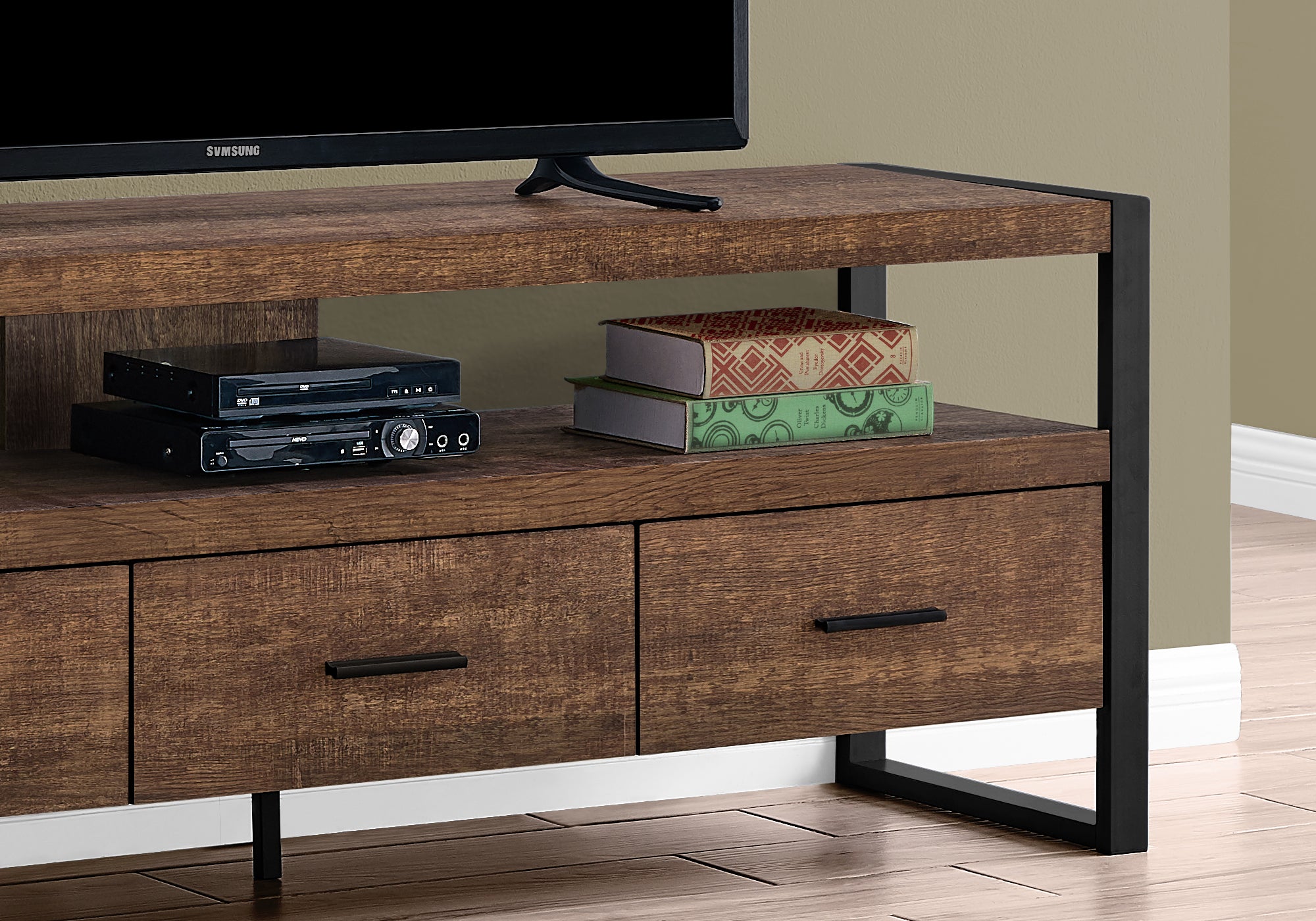Tv Stand - 60L / Brown Reclaimed Wood-Look / 3 Drawers