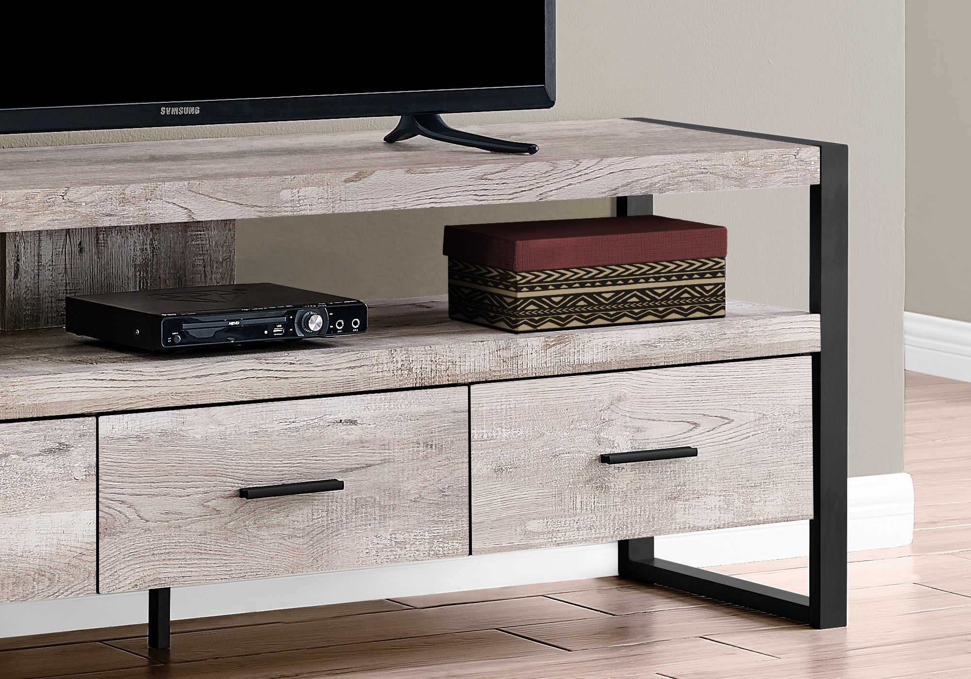Tv Stand - 60L / Taupe Reclaimed Wood-Look / 3 Drawers