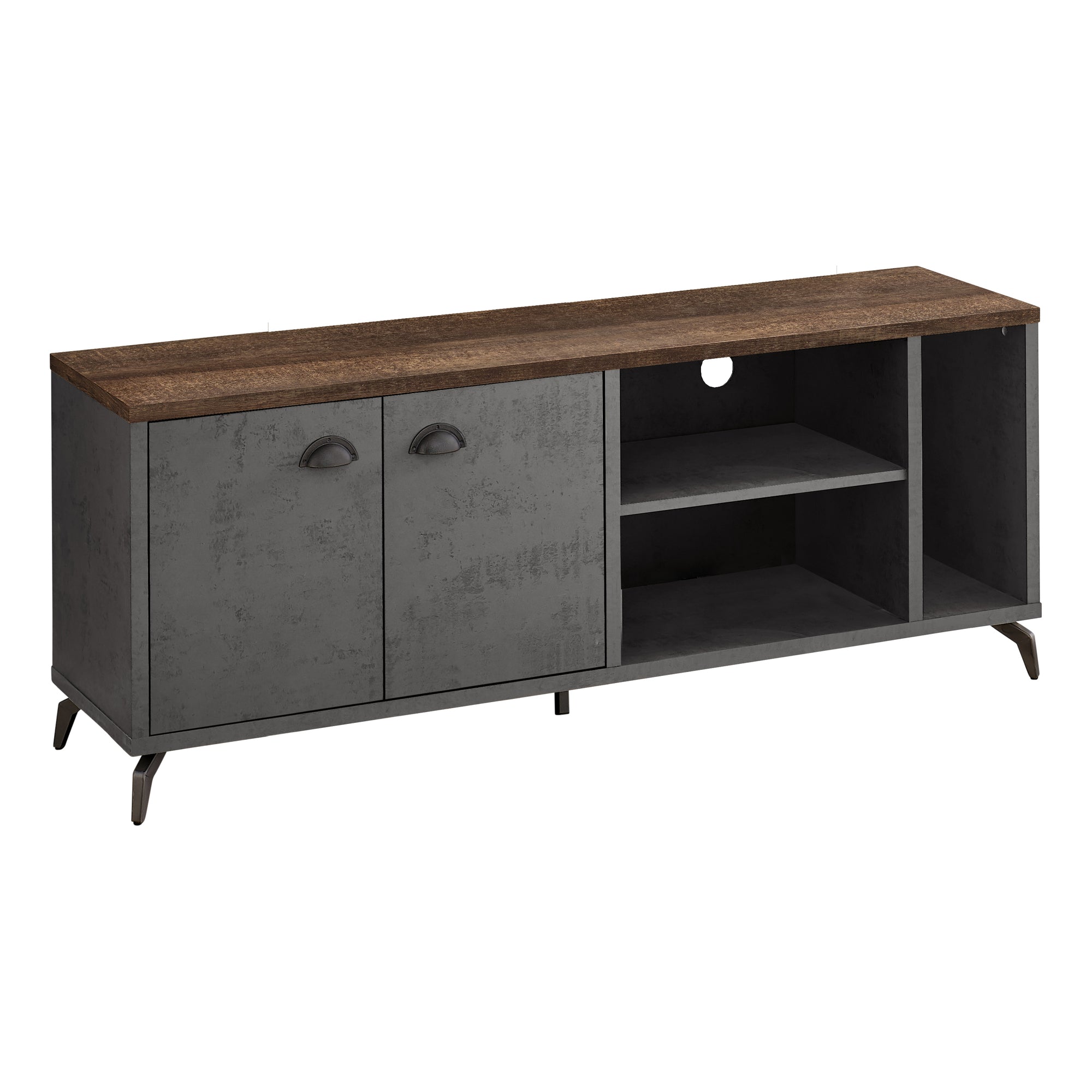 Tv Stand - 60L / Grey Concrete / Medium Brown Reclaimed