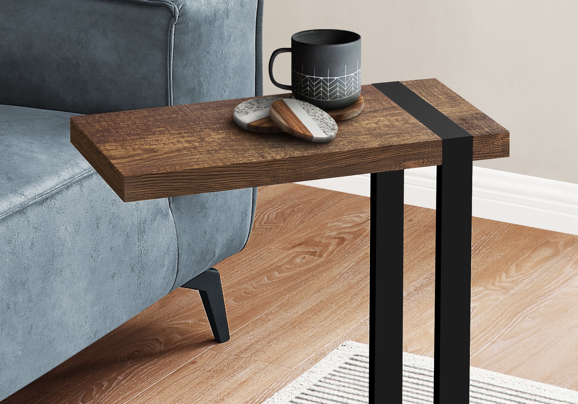 Accent Table - Brown Reclaimed Wood-Look / Black Metal