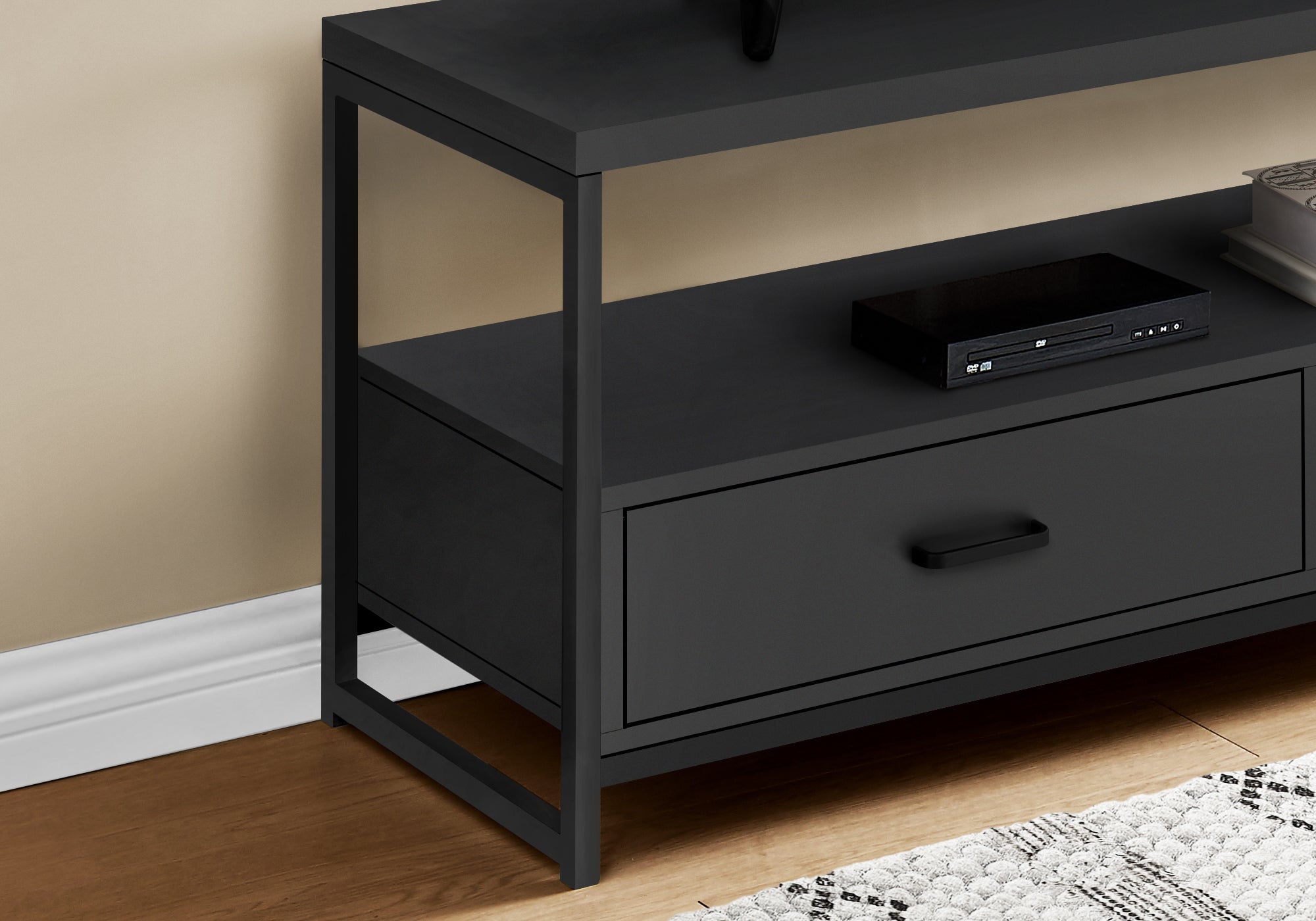 Tv Stand - 48L / Black / Black Metal